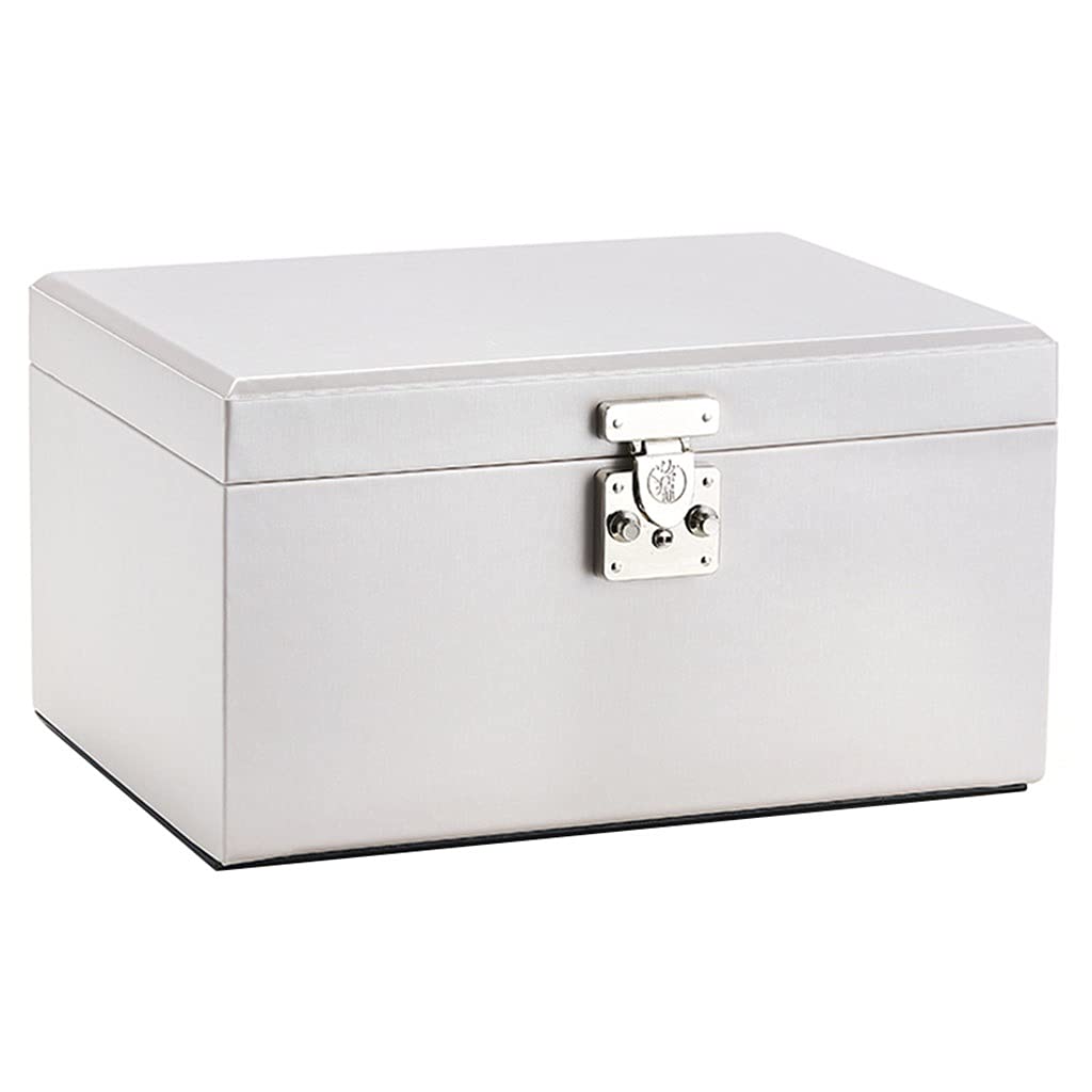Luxury Large Capacity Jewelry Box with Lock - Elegant Jewelry Storage Organizer for Travel & Home (33×23×18cm, White) | Perfect for Necklaces, Rings & Earrings Organization