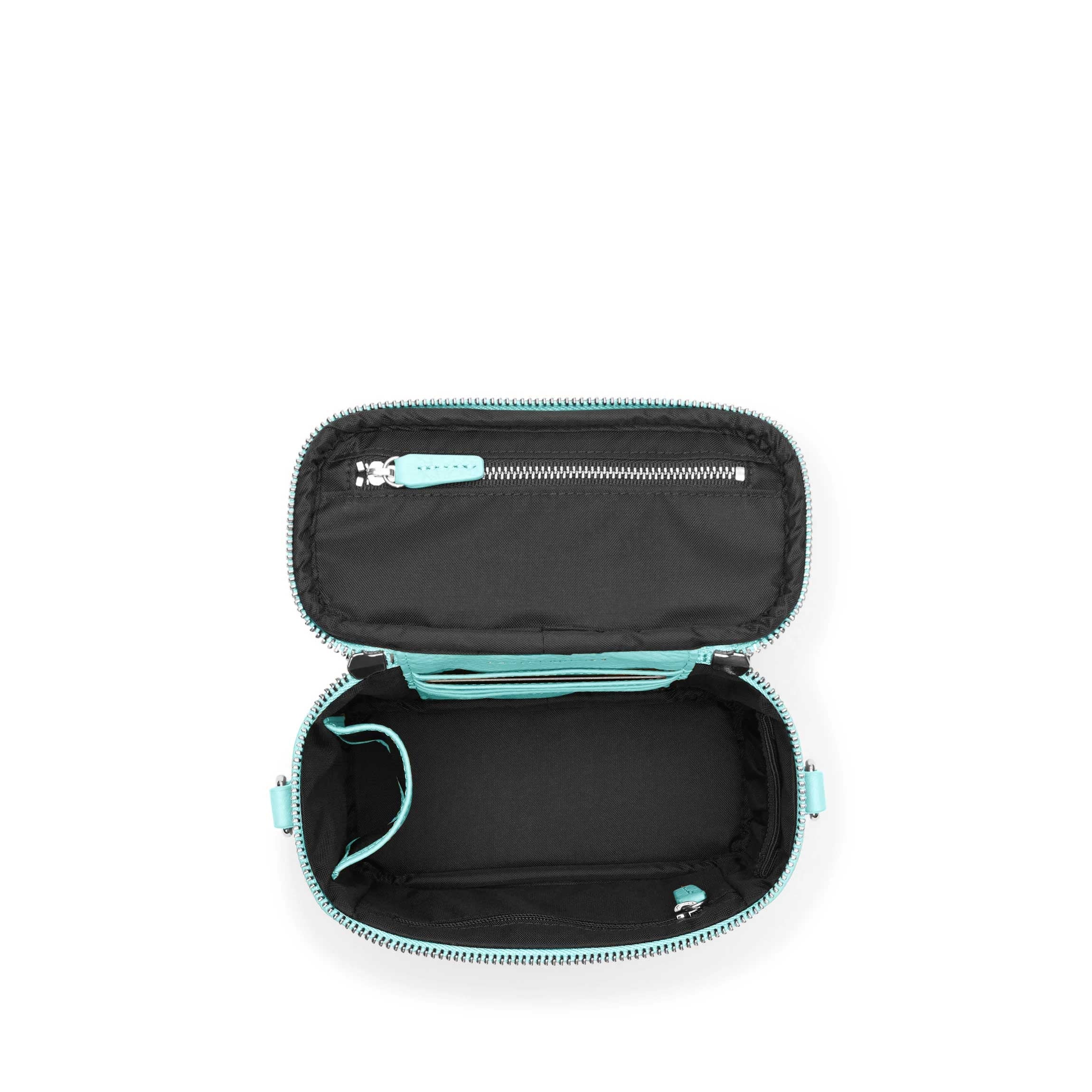 Maddie Micro Train Case Crossbody Bag in Celeste - Stylish and Compact Purse for Women, Perfect for Travel, Work, and Everyday Use