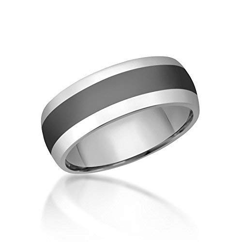 Premium Comfort Fit Tungsten & Black Ceramic Wedding Band for Men - Durable, Scratch-Resistant Ring for Everyday Wear, Anniversary Gift & Special Occasions