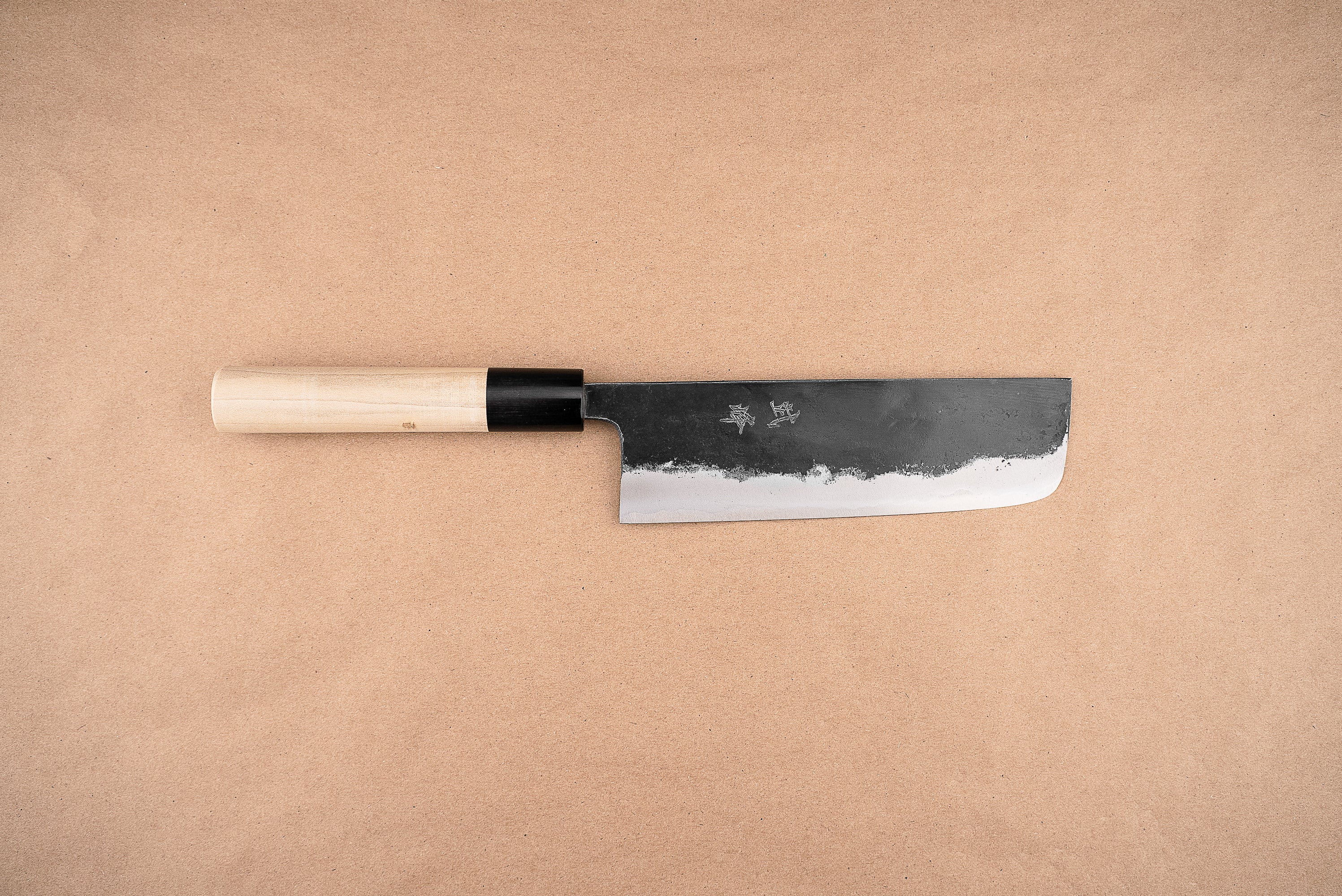 Takeo Murata AS Kurouchi Wa Nakiri Japanese Chef Knife 165mm - Premium Carbon Steel Blade for Slicing, Chopping Vegetables & Herbs - Perfect for Home Cooks & Professional Chefs