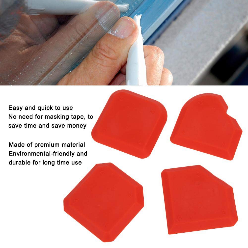4Pcs Caulking Tool Kit - Silicone Sealant Grout Remover & Scraper Set - Professional Caulk Finishing & Removal Tools for Bathroom, Kitchen & Tile Cleaning, Sealing & DIY Home Improvement Projects