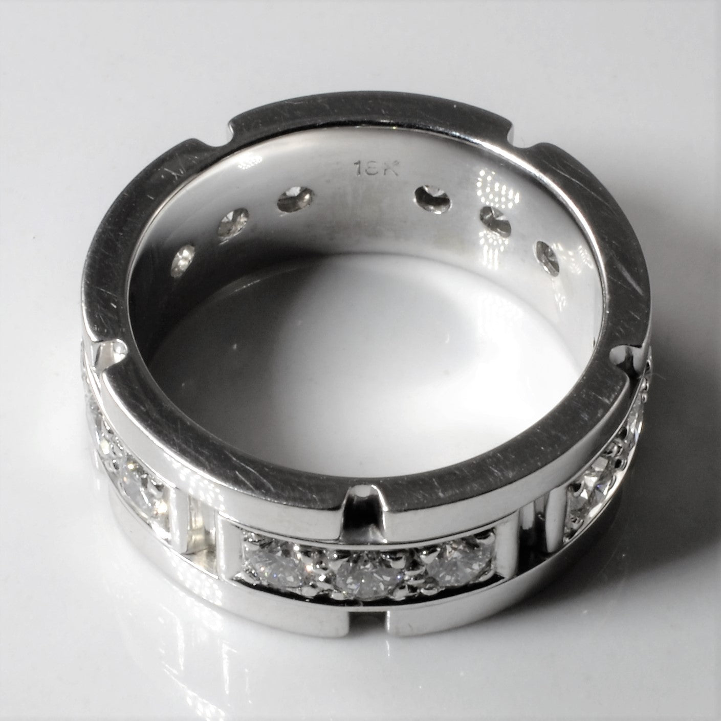 1.05ctw Diamond Brick Band Ring - Size 6.5 | Elegant Stackable Wedding Band, Anniversary Gift for Her | Perfect for Everyday Wear & Special Occasions