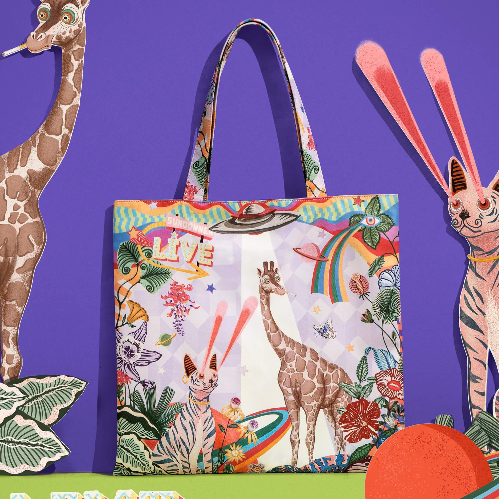 Eco-Friendly Printed Tote Bag for Women - Forest Party Design - Perfect for Grocery Shopping, Beach Trips & Everyday Use