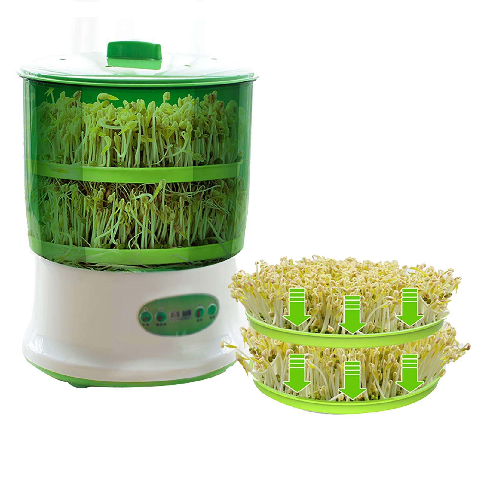 Automatic Bean Sprouts Maker Machine - 2/3 Layer Large Capacity Sprouter for Seeds & Grains, Food Grade PP Material, Healthy Home Gardening & Kitchen Appliance for Organic Food Lovers