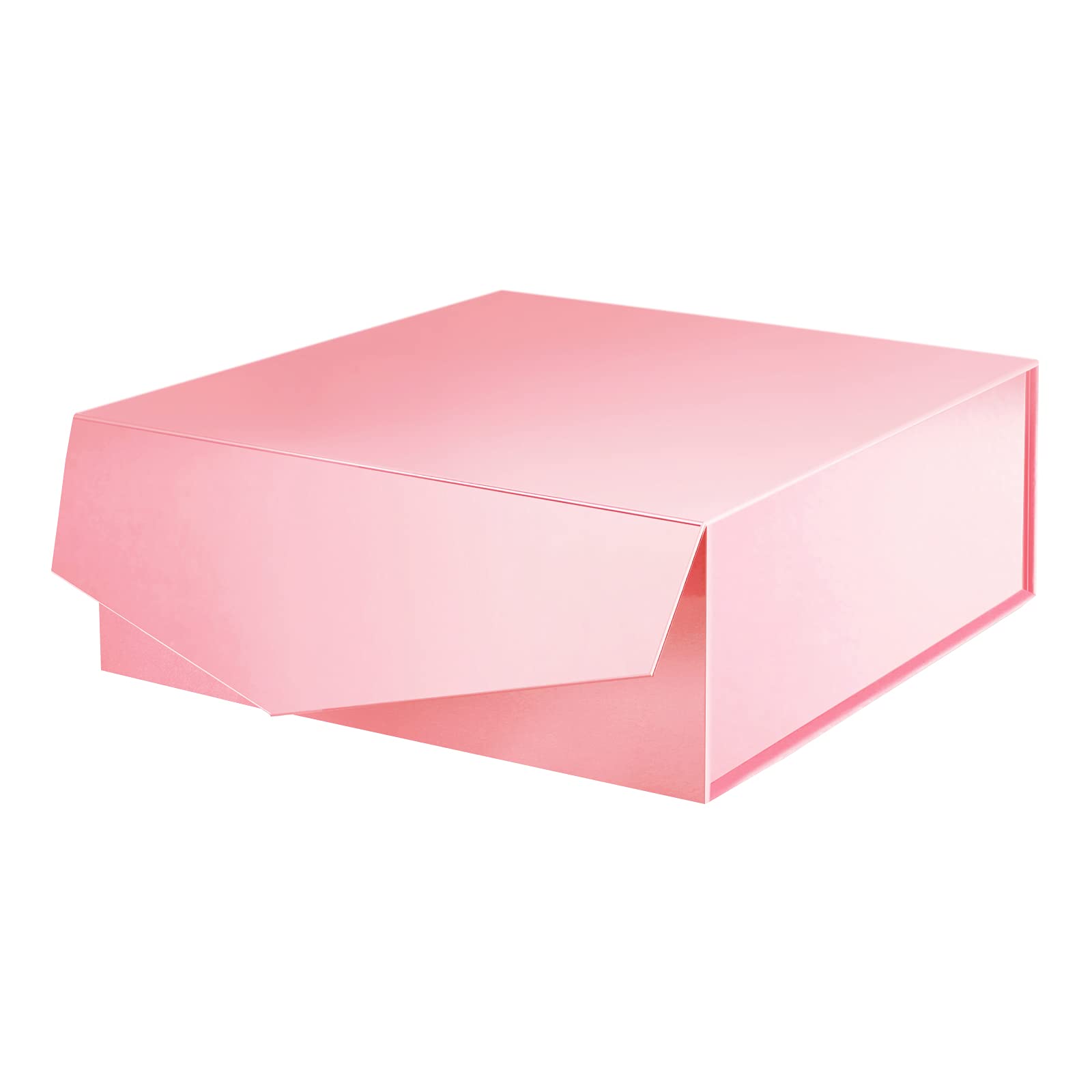 9x9x3.4 Inch Large Pink Gift Box with Magnetic Lid - Elegant Bridesmaid Proposal Gift Box for Weddings, Birthdays & Special Occasions | Premium Glossy Finish for Jewelry, Cosmetics & Keepsakes