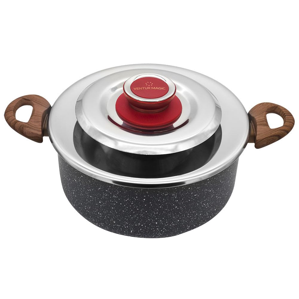 Stainless Steel Magic Vent Odor-Proof Lid 31cm - Red Bachelite Knob for Cookers & Pots - Perfect for Cooking, Steaming & Keeping Food Fresh