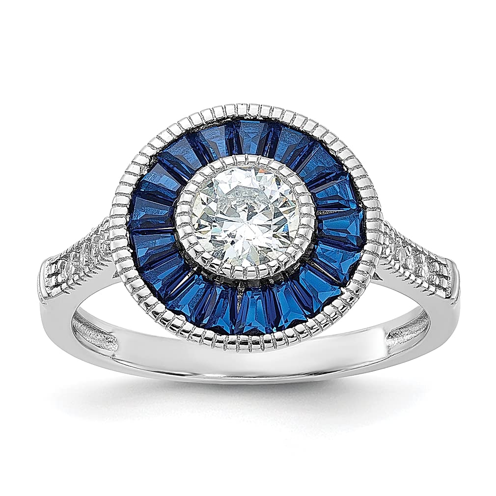 925 Sterling Silver Blue Spinel Cubic Zirconia Ring for Women - Elegant Gemstone Jewelry Gift for Her - Perfect for Anniversaries, Birthdays & Special Occasions