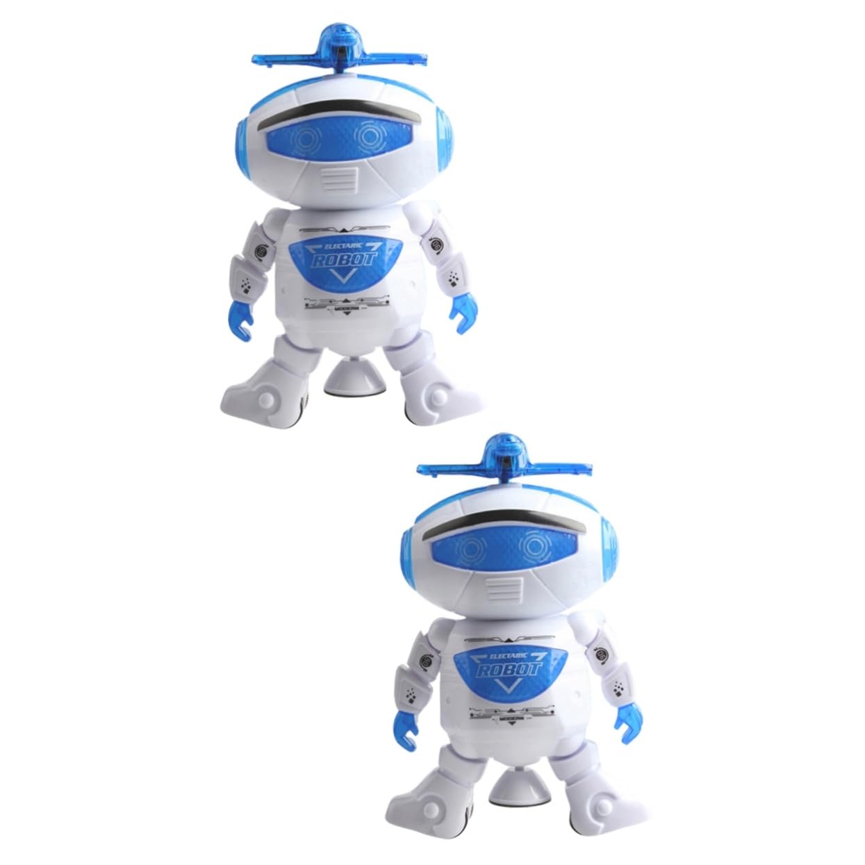 2pcs Electric Dancing Robot Toys for Kids - Flashing, Rotating & Music Playing Twerking Robots - Creative Interactive STEM Toys for Boys & Girls - Perfect for Birthday Gifts & Party Entertainment