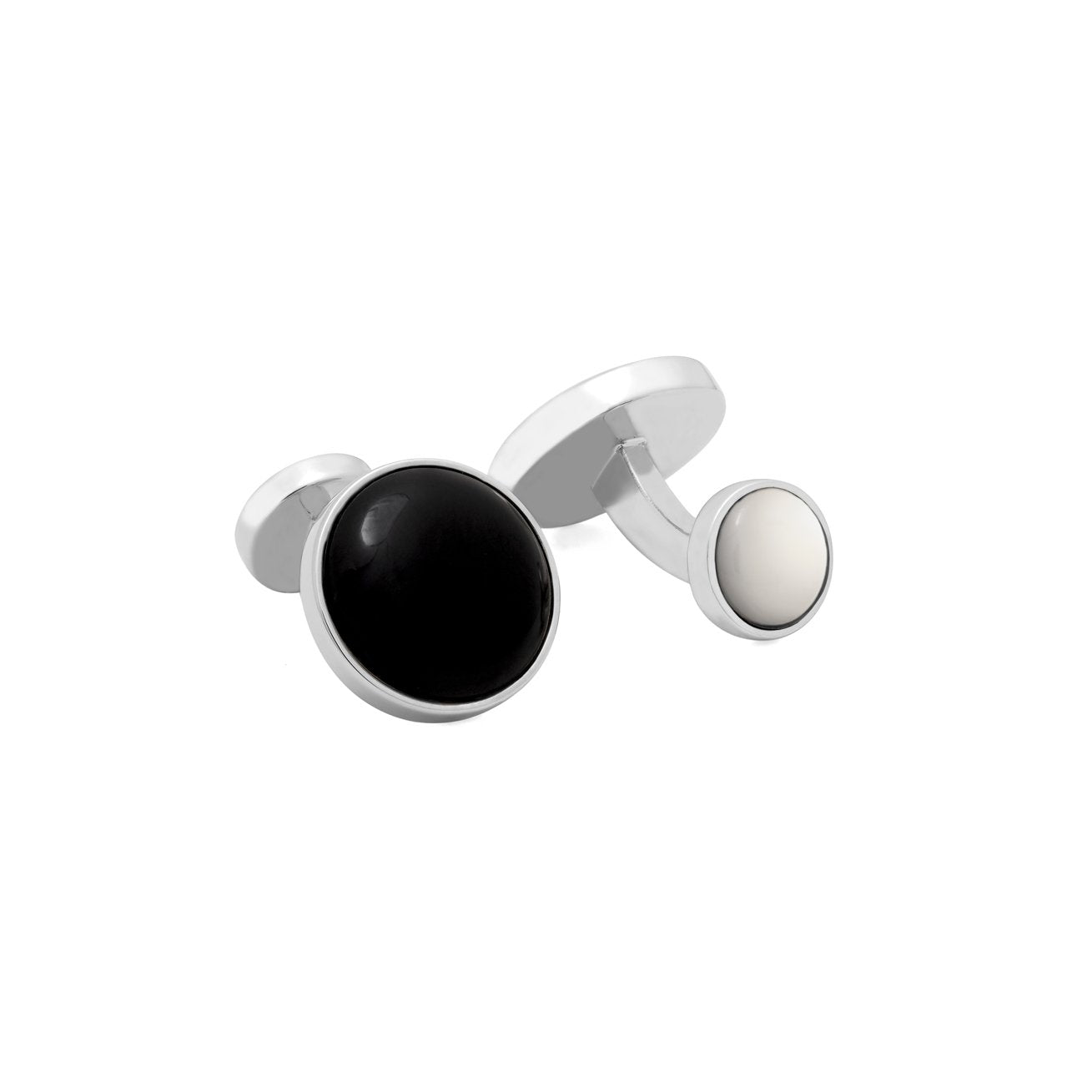 Elegant Reversible Cufflinks - Large Onyx & Small Mother of Pearl for Men | Perfect for Weddings, Business Meetings & Formal Events