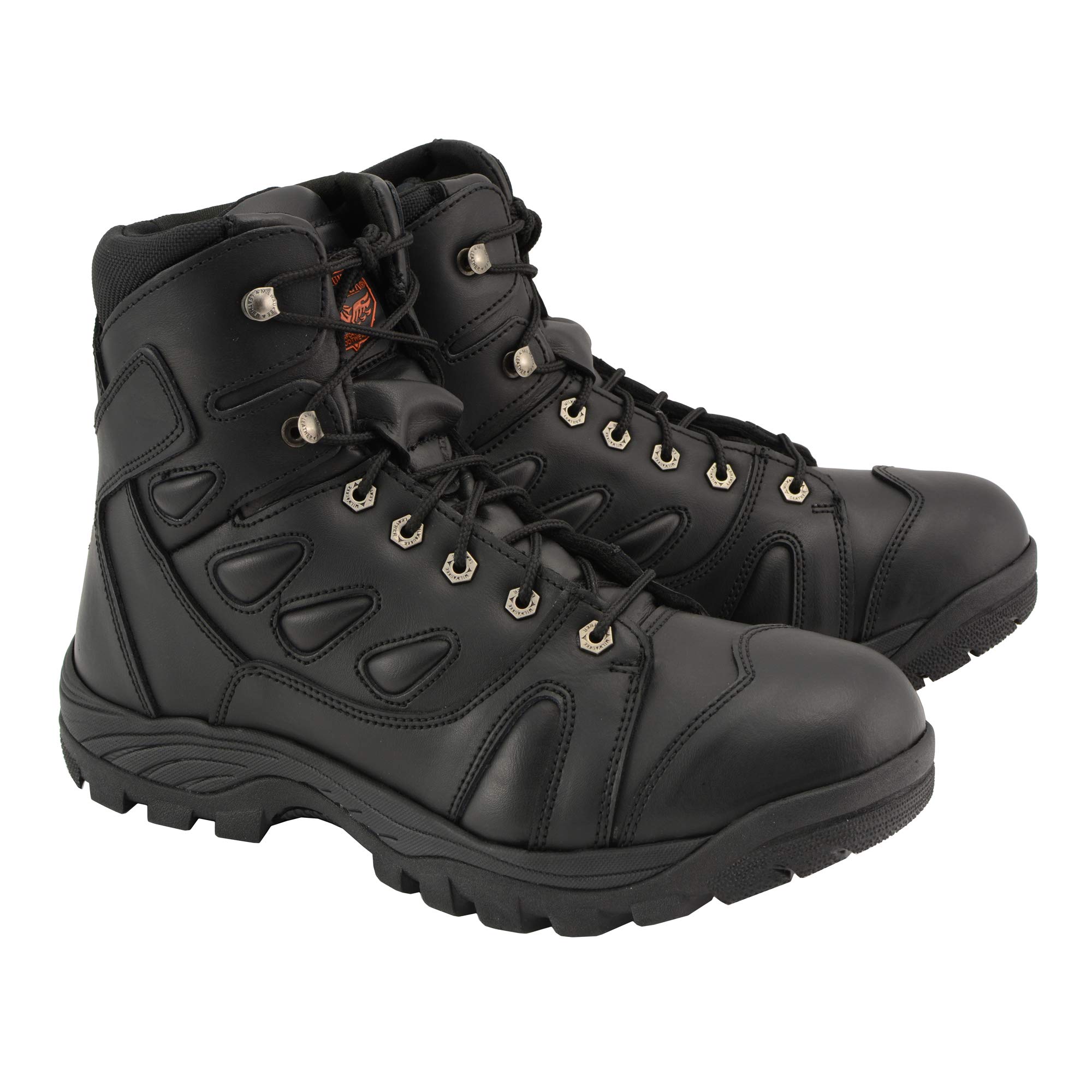 Milwaukee Leather MBM9115 Men's Black Leather 6-Inch SWAT Style Tactical Motorcycle Boots - Size 8.5 - Durable Biker Boots for Riding, Work & Outdoor Adventures