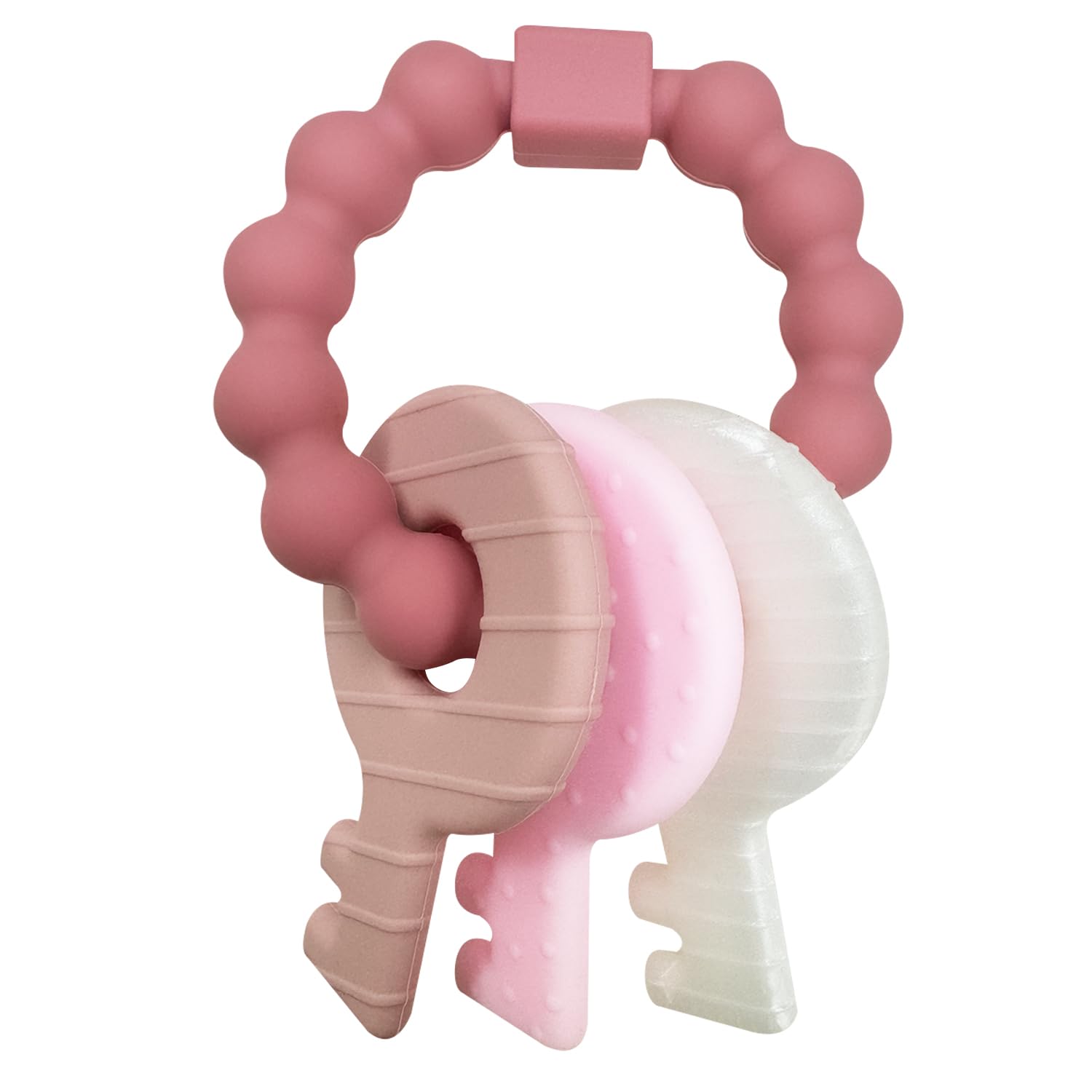 YAPROMO Baby Teething Keys for Infants 3-18 Months - Soft Silicone Sensory Chew Toys for Boys & Girls - BPA Free Teether for Soothing Sore Gums - Perfect for Daycare, Travel & On-the-Go Comfort