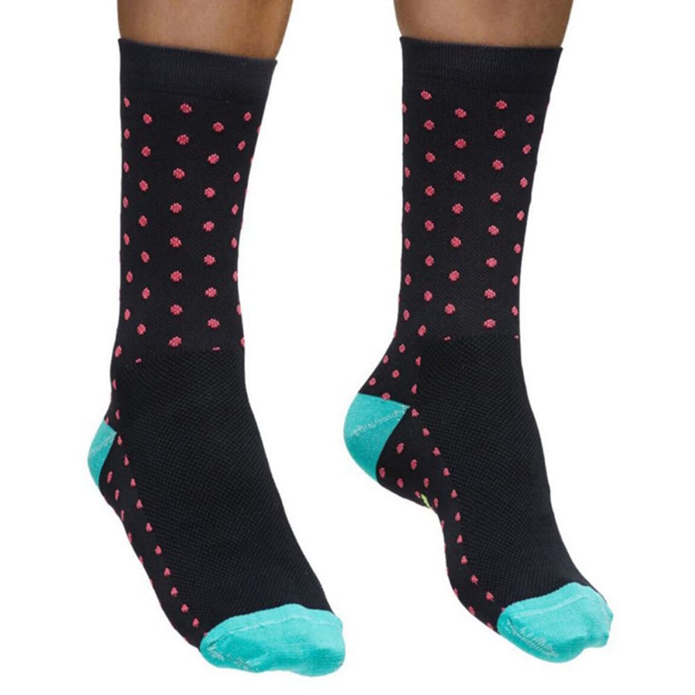 Cycling Socks for Men & Women - Breathable Bike Riding Socks for XC, MTB & BMX - Moisture Wicking Athletic Ankle Socks in Black, Pink, Green, Blue & Grey - Perfect for Road Cycling, Mountain Biking & Indoor Training