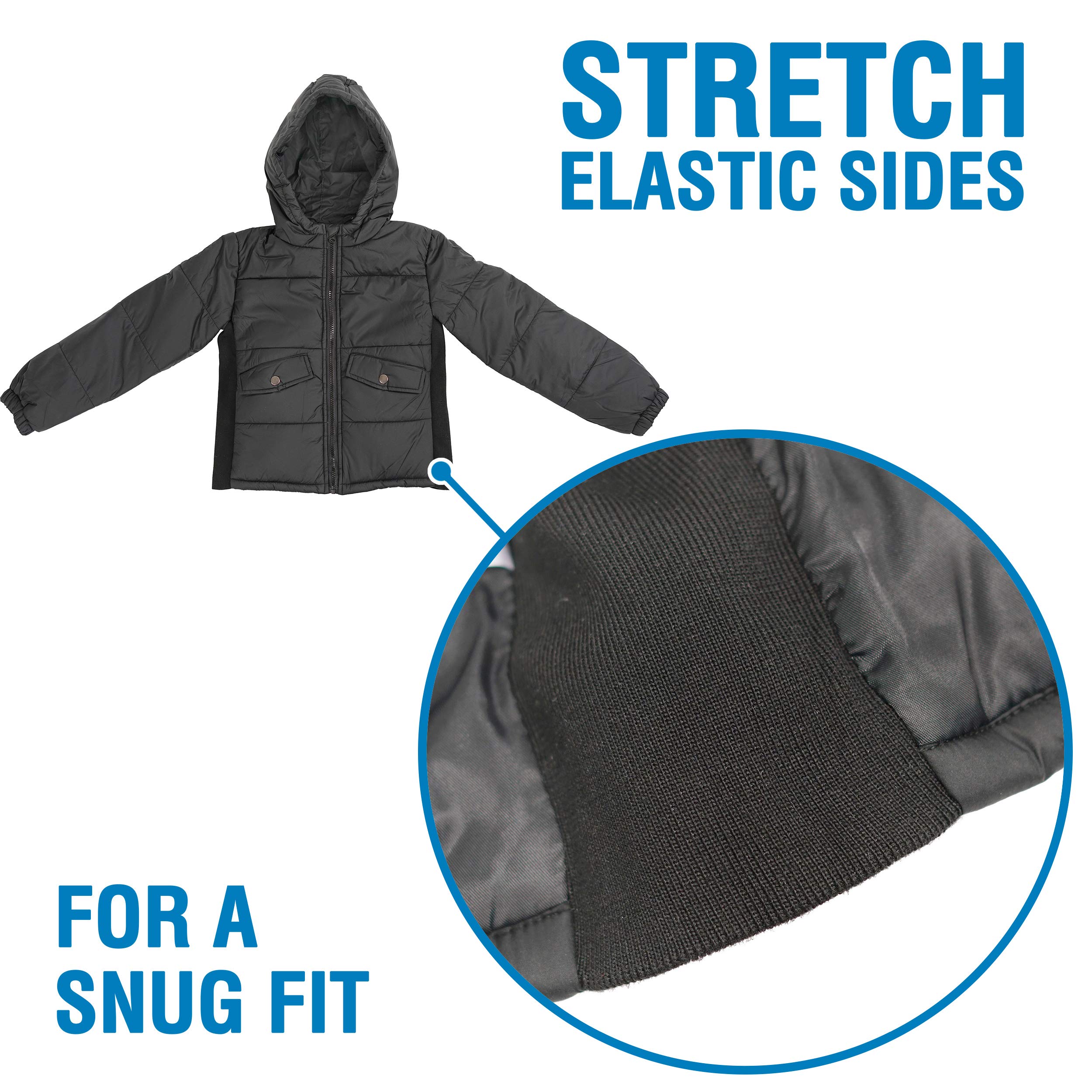 Weighted Jacket for Kids - Adjustable Weighted Compression Puffer Jacket with Hood & Removable Weights | Sensory Therapy for Autism & ADHD | Outdoor Play & Indoor Comfort (Medium)