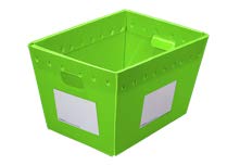 Collapsible Reusable Plastic Postal Tote - 6 Pack Green Storage Boxes, Lightweight Water-Resistant Mailing & Shipping Totes for USPS, UPS, FedEx | Perfect for Mailrooms, Offices, Home Organization & Package Shipping