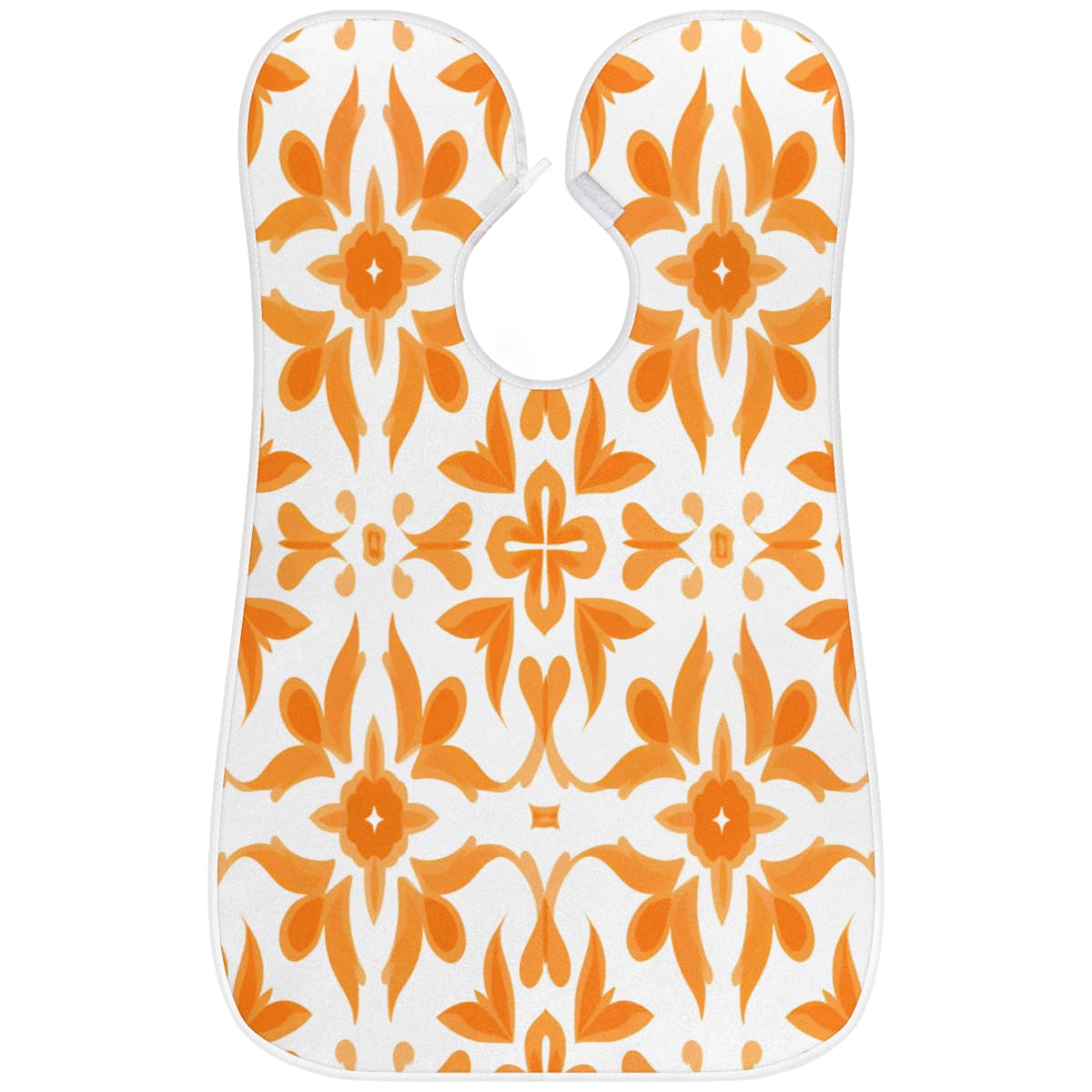 Orange Marble Print Beard Shaving Bib for Men - Waterproof Hair Dye Apron & Makeup Cape for Barbers, Stylists and Artists - Sink Hair Catcher & Beard Trimming Accessory - Perfect for Salon, Home Grooming and DIY Hair Coloring