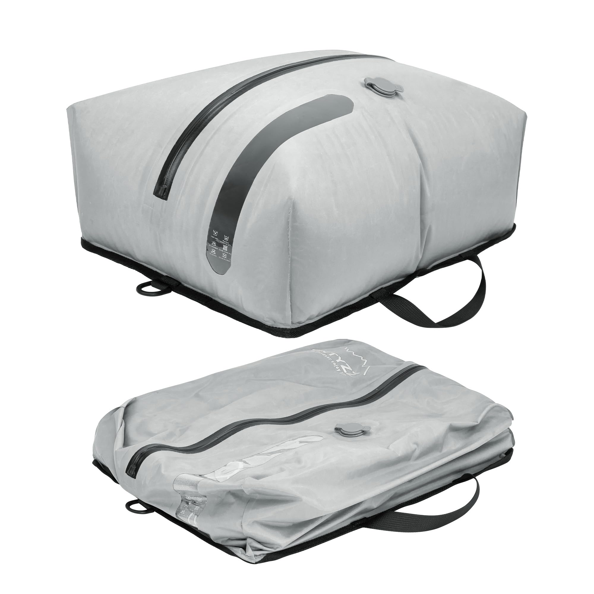ONTYZZ Reusable Travel Vacuum Compression Bags with IP67 Waterproof Zipper - Space Saving Storage Bags for Suitcases (Grey, 1-Pack) - Perfect for Travel, Closet Organization & Seasonal Storage