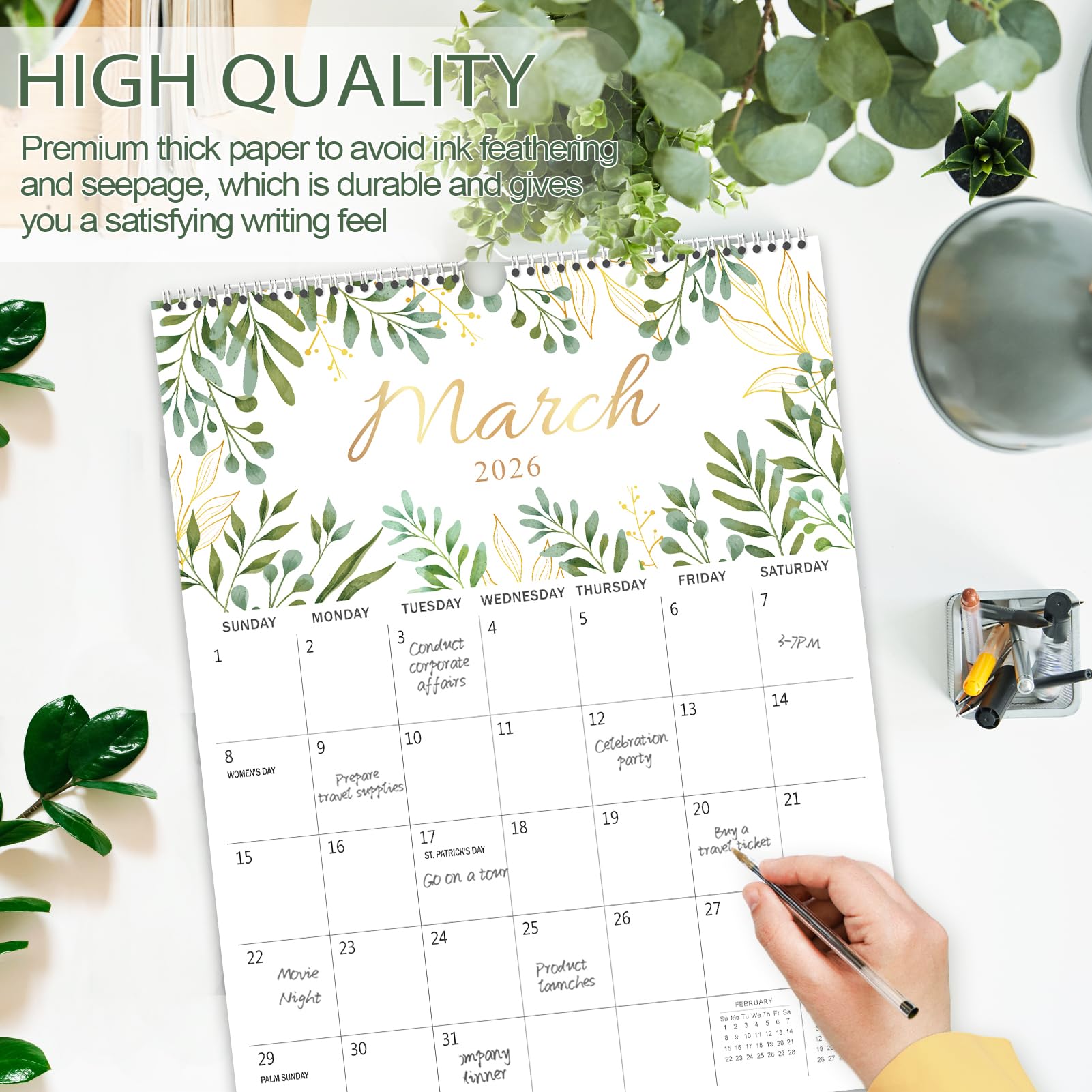 GuassLee 2025-2026 Wall Calendar - 18 Month Hanging Planner (January 2025 to June 2026) - 14