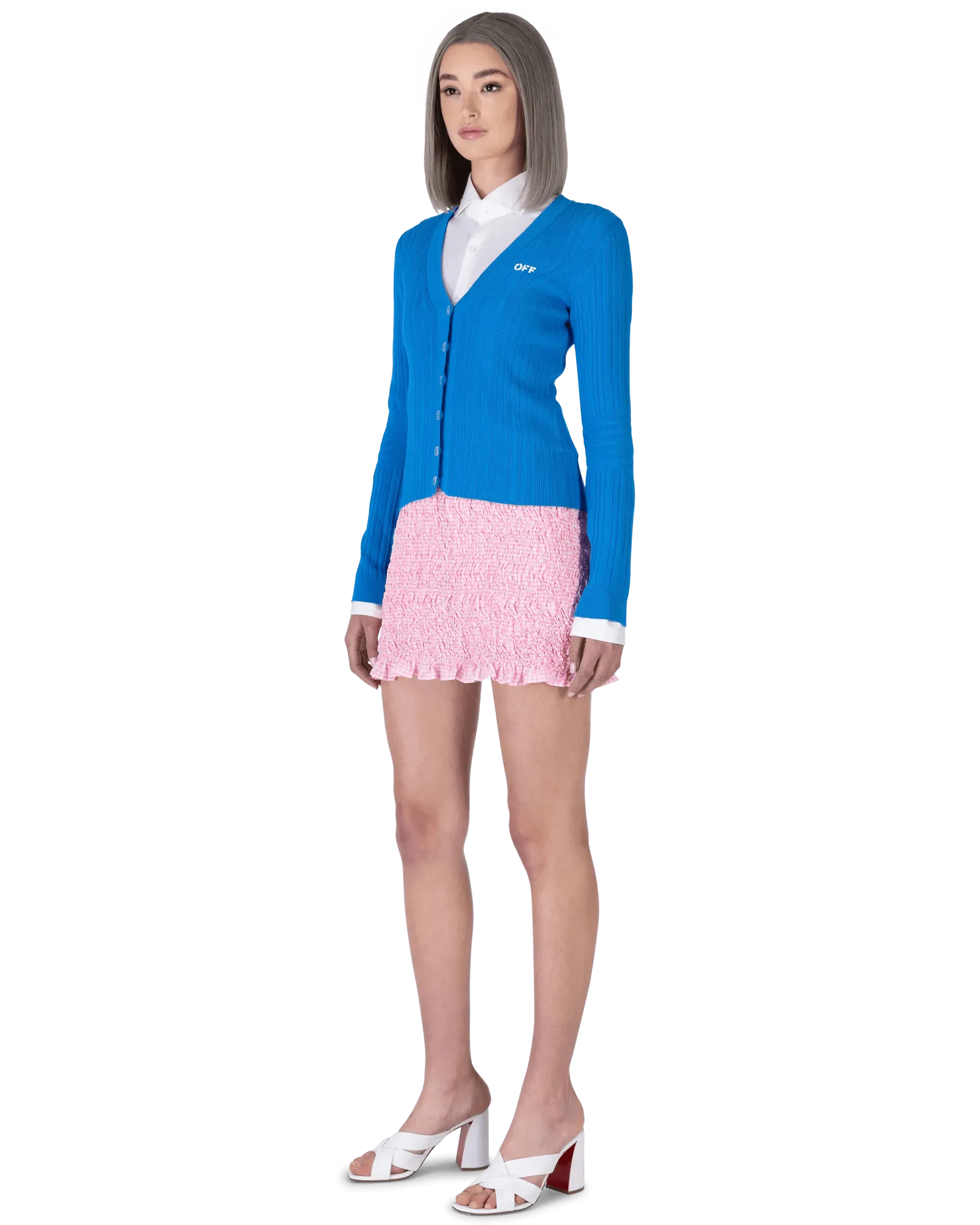 Stylish Logo Stamped Ribbed Knit Cardigan Sweater for Women | Cozy Fall & Winter Fashion | Perfect for Office, Casual Outings & Layering