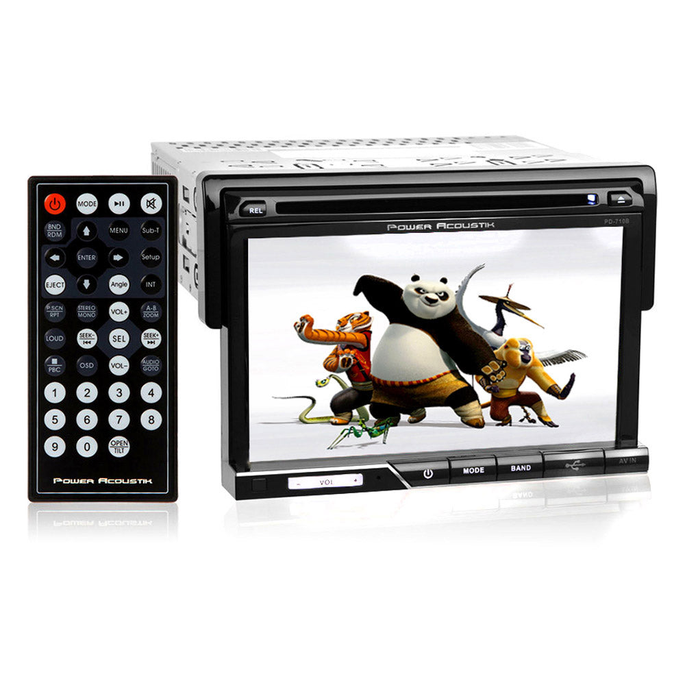 Power Acoustik PD-710B 7-Inch LCD Touchscreen Car Stereo - CD/DVD/DivX Player with Bluetooth, USB & AUX Input - Perfect for Car Audio Upgrades & Road Trips