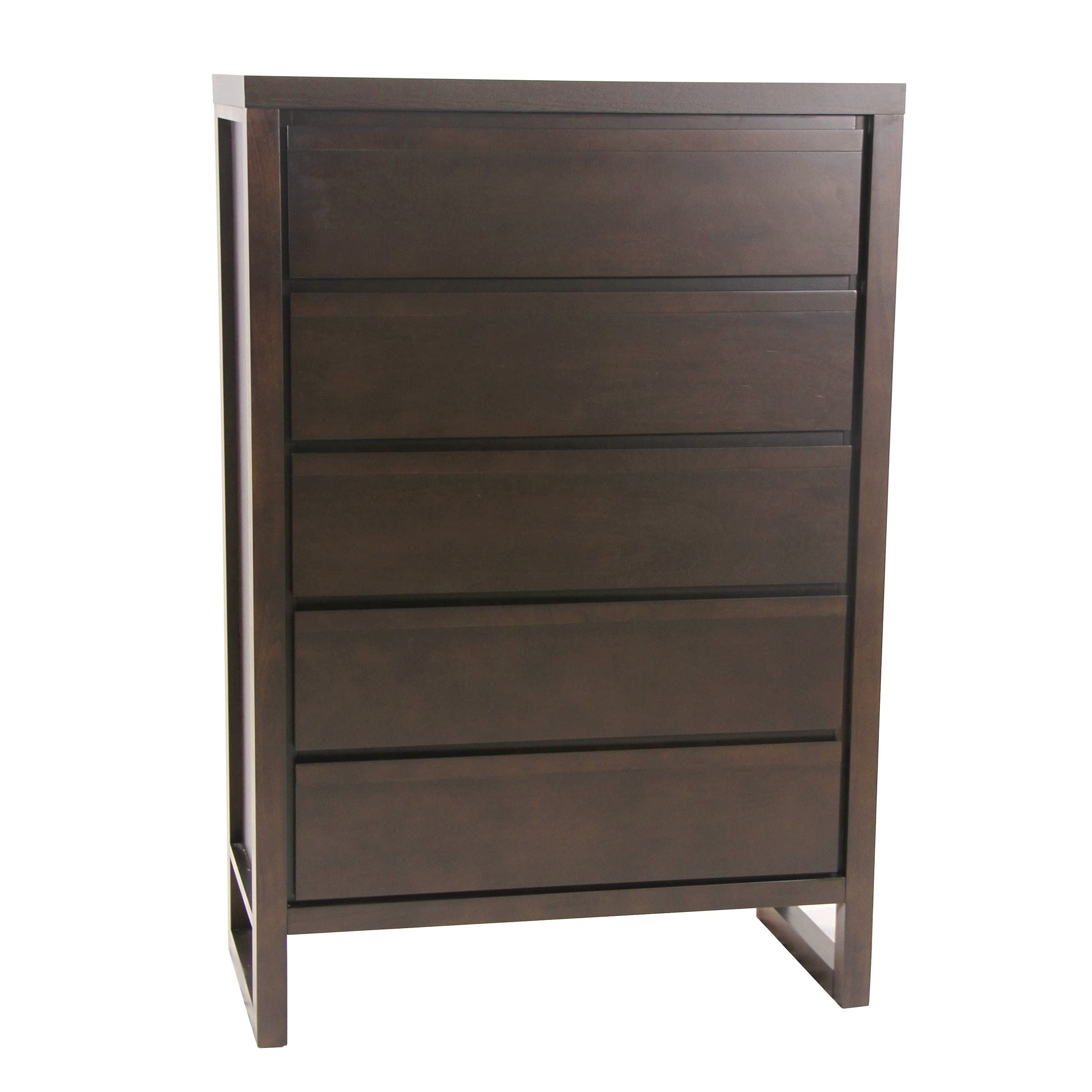 Progressive Furniture Athena Chest 36x18x53 Dark Chocolate Wood Dresser - Perfect for Bedroom, Living Room, or Office Storage Organization
