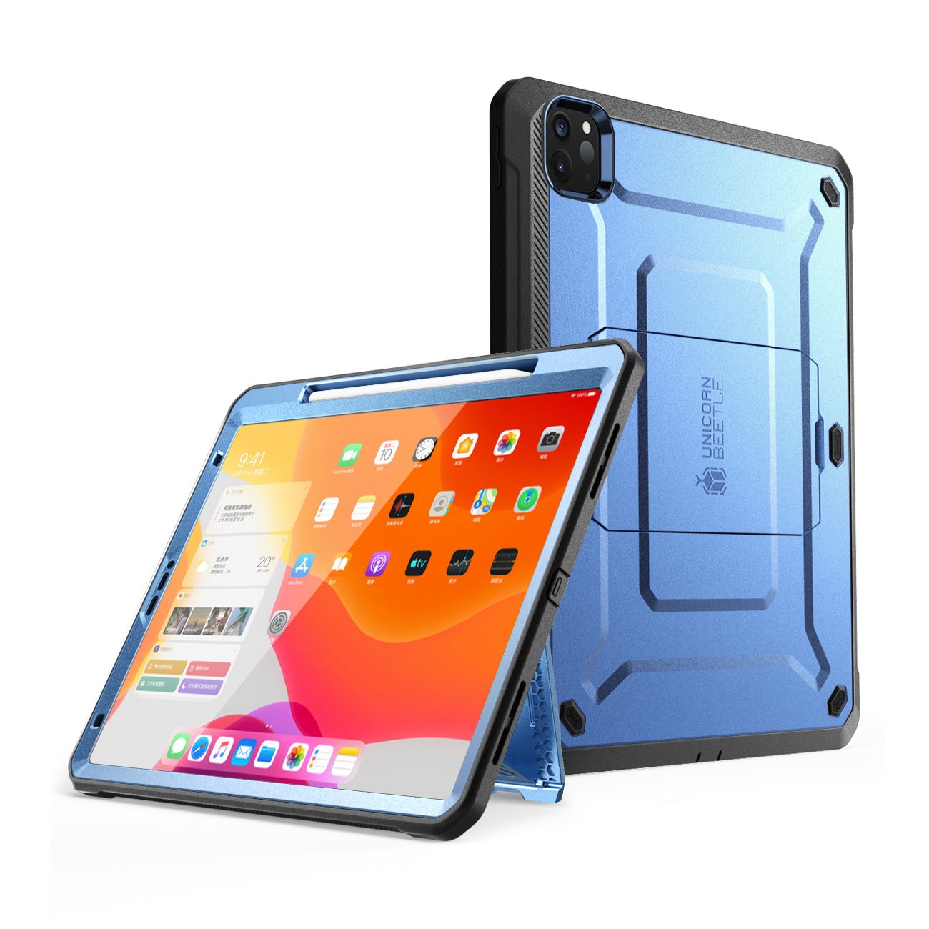 iPad Pro 11 Inch (2020) Unicorn Beetle Pro Rugged Case - Heavy Duty Protection, Shockproof & Scratch Resistant Cover (Metallic Blue) | Perfect for Outdoor Adventures, Construction Sites & Active Lifestyles