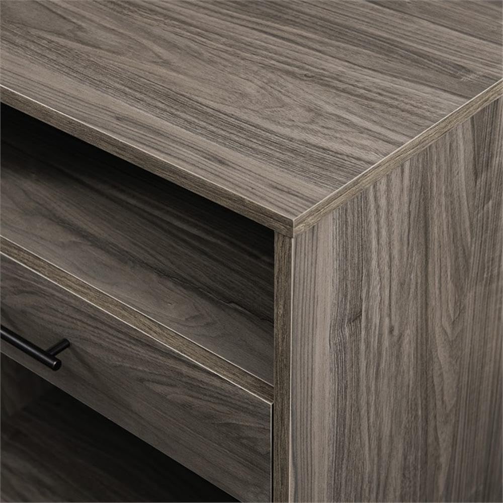 Walker Edison Modern 2-Drawer Storage Entry Table, 44 Inch Console Table with Drawers, Slate Grey Finish - Perfect for Entryway, Living Room, or Hallway Organization