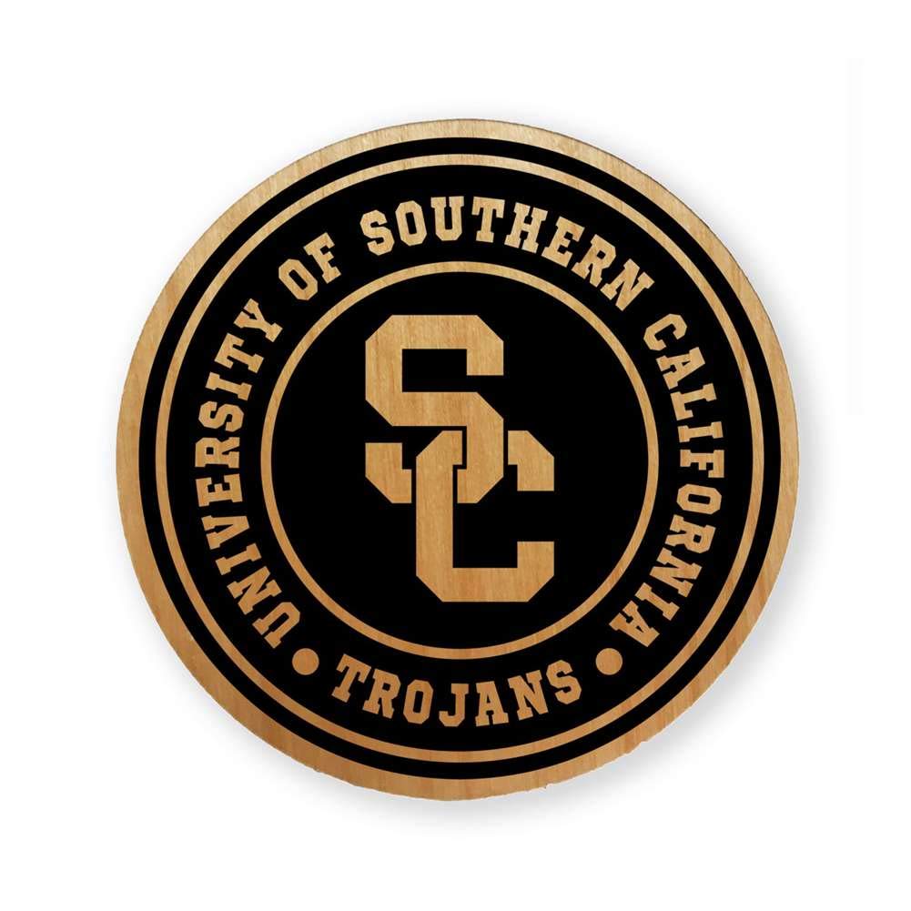 NCAAlderwood Round Coasters Set of 4 - Premium Wood Drink Coasters for Beer, Wine & Coffee - Perfect for Game Nights, Home Bar & Office Use