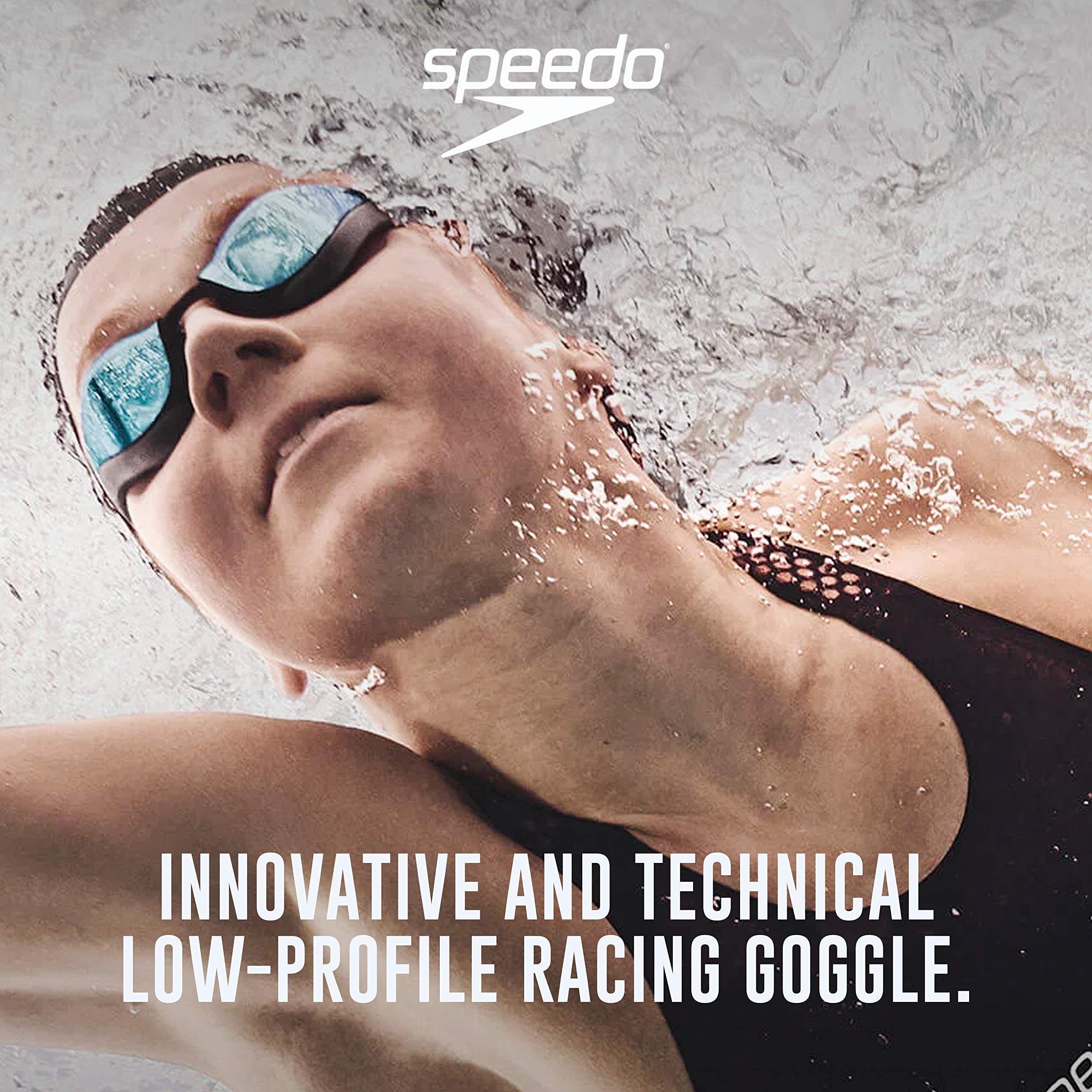 Speedo Unisex Adult Mirrored Fastskin Pure Focus Swim Goggles - UV Protection & Anti-Fog for Competitive Swimming, Triathlon & Pool Training