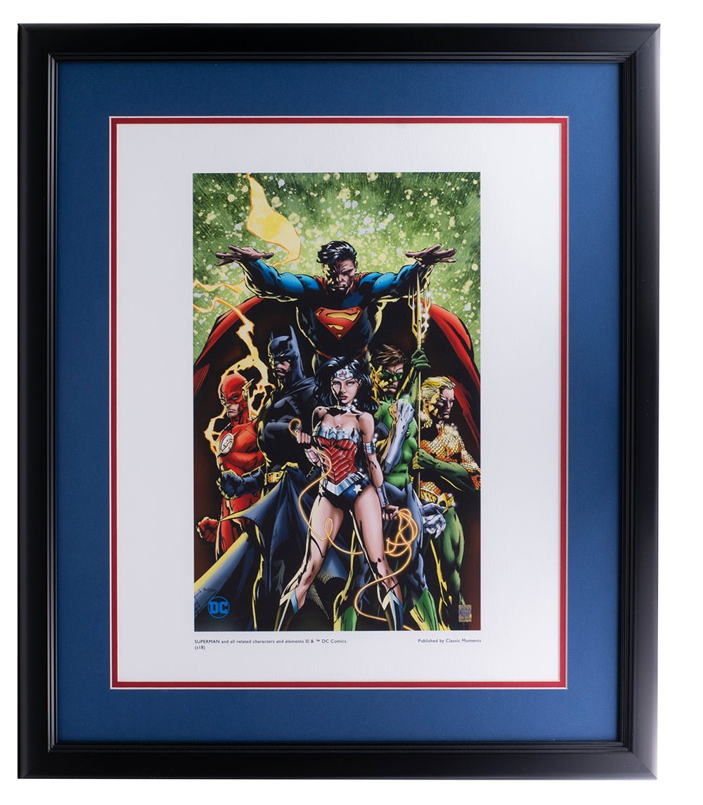 Justice League 12x16 Framed DC Comics Limited Edition Giclee Art Print - Perfect for Superhero Fans, Home Decor & Comic Book Collectors