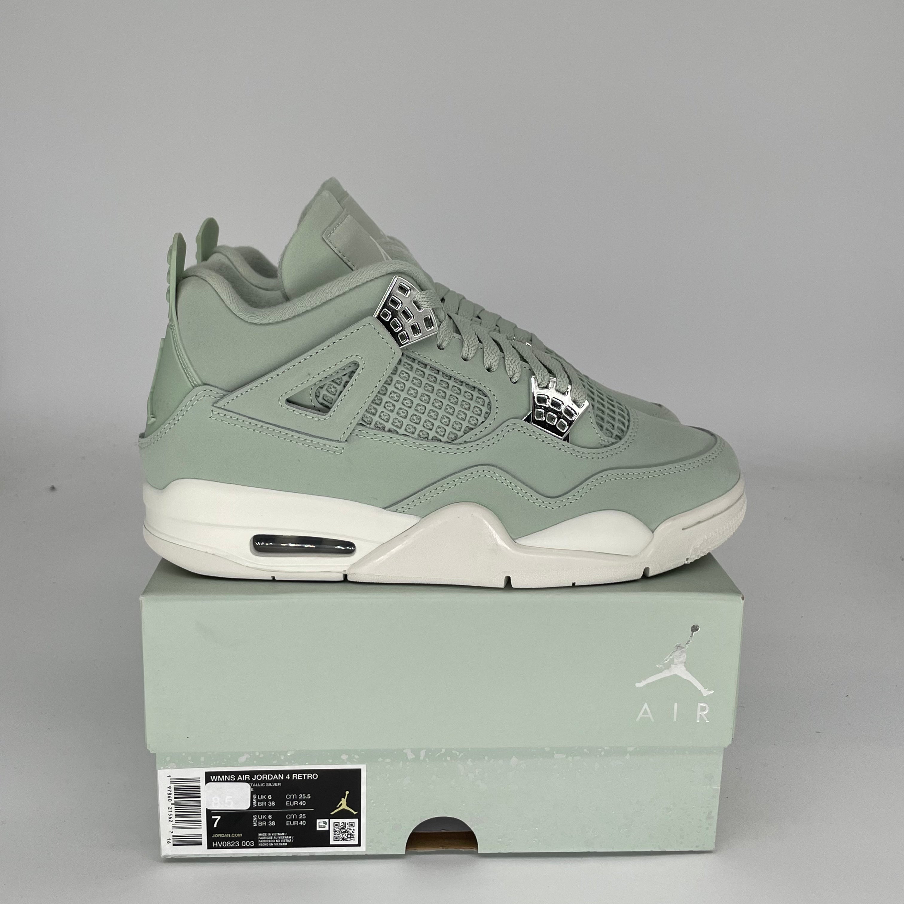 AIR JORDAN 4 SEAFOAM SAIL Women's Sneakers Size 7/8.5W - HV0823-003 - Retro Basketball Shoes for Women, Casual Streetwear & Gym Workout Fashion