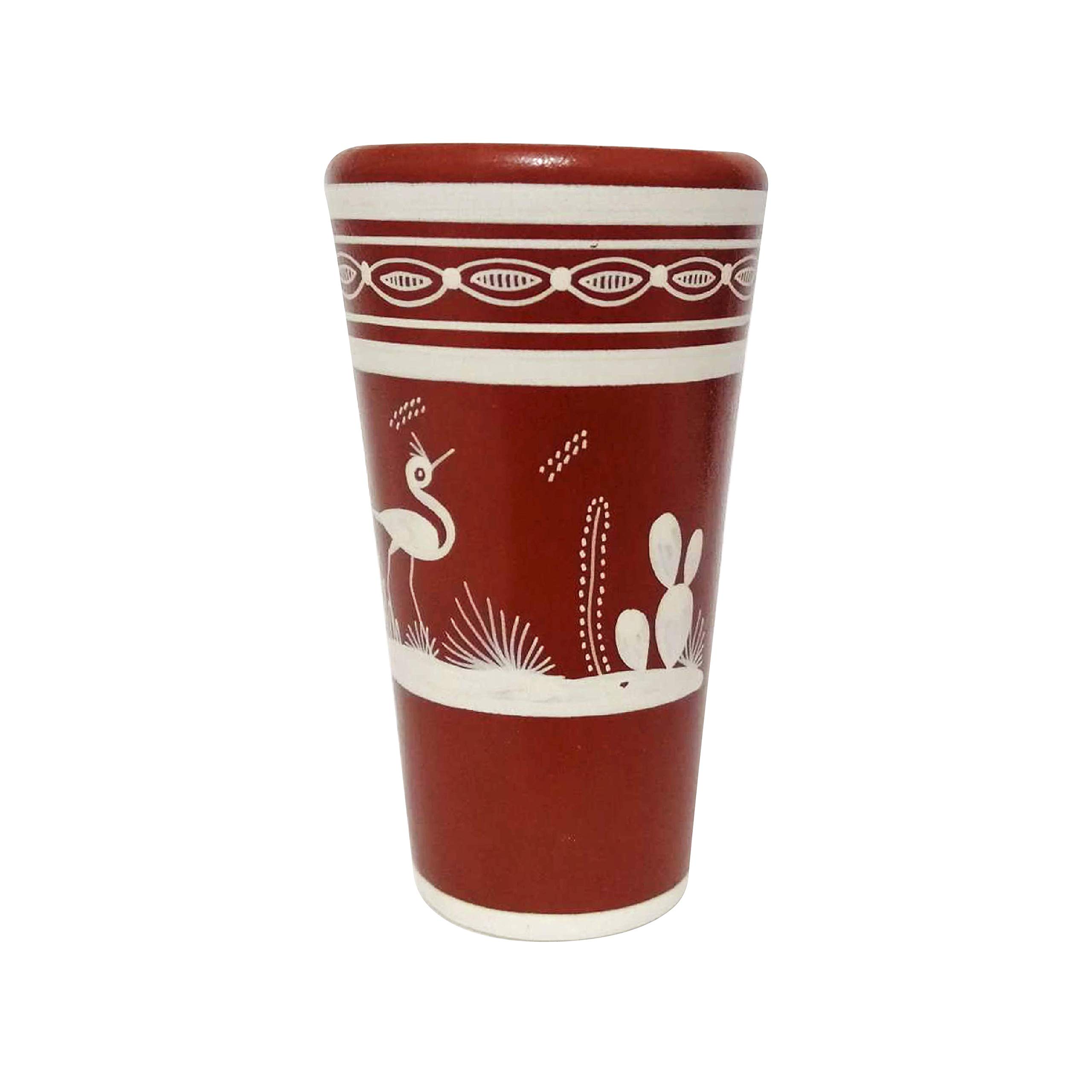Handcrafted Set of 7 Tequila Shot Glasses - Clay & Glass Mexican Style Barware for Parties, Weddings & Home Decor
