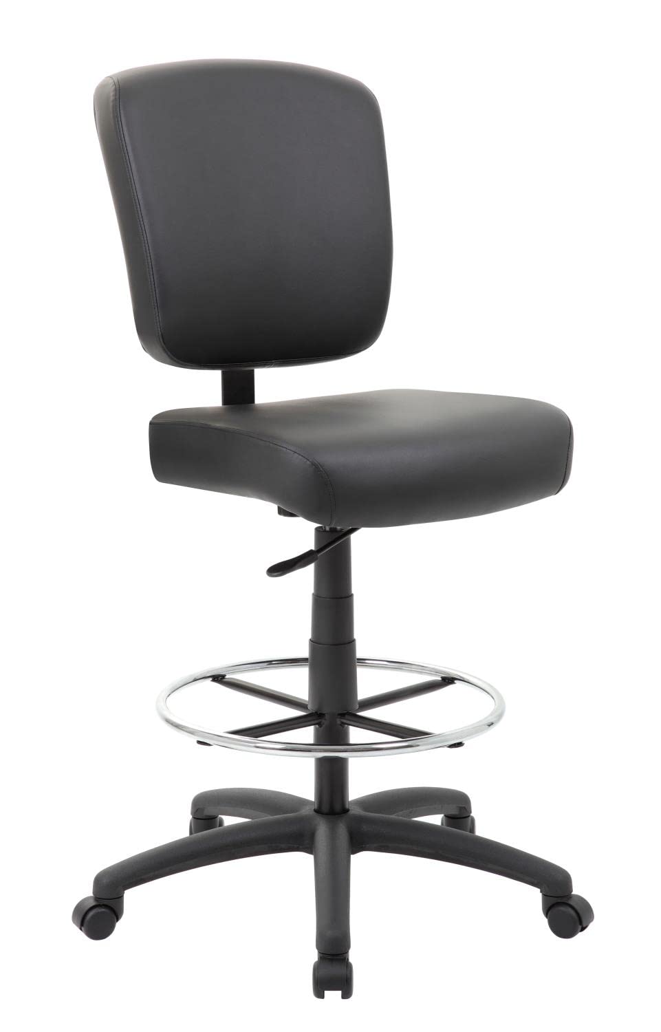 Boss Office Products Oversized Drafting Stool - Adjustable Height Ergonomic Chair for Architects & Designers, Black - Perfect for Drafting Tables, Art Studios & Home Offices