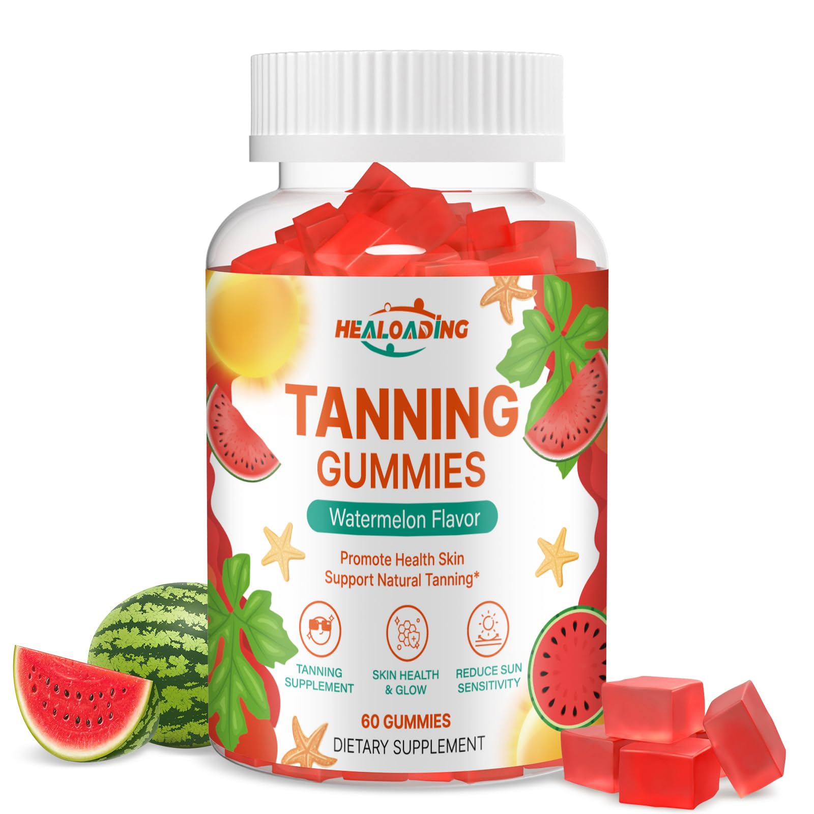 Best Tanning Gummies for Adults - Astaxanthin, Collagen & Lycopene Supplement with Zinc & Vitamins for Skin Glow & Sun Protection - Perfect for Beach, Pool & Summer Outdoor Activities
