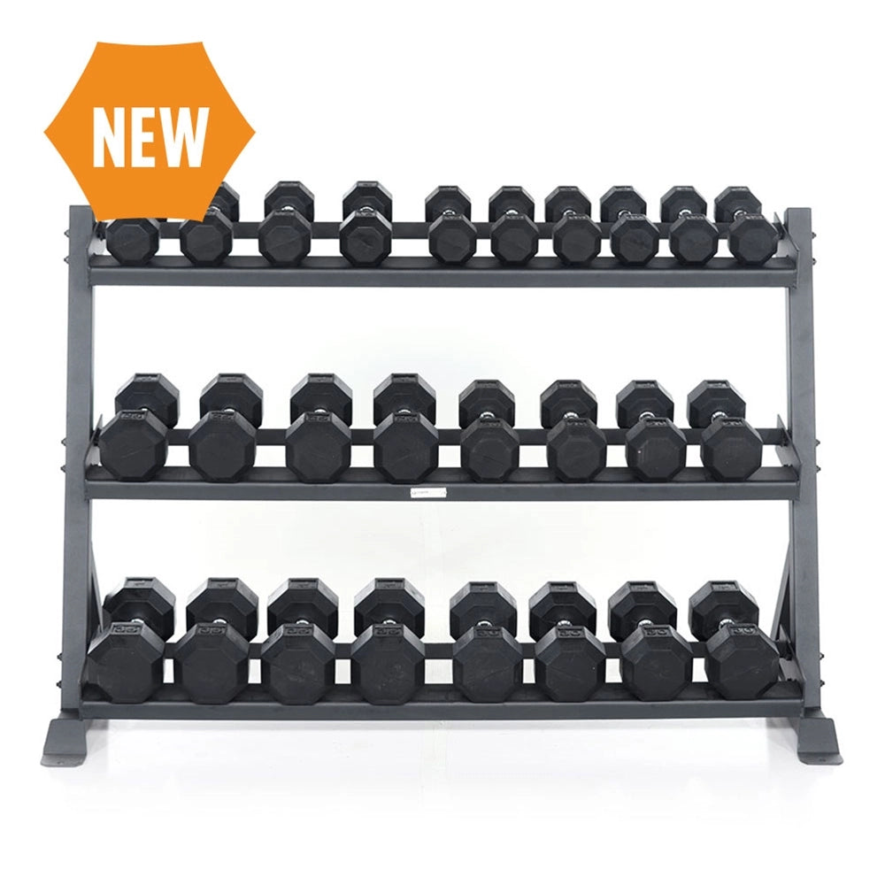 Power Systems Granite Series Horizontal Dumbbell Rack - Heavy Duty Dumbbell Storage Organizer for Home & Commercial Gyms - Perfect for Weightlifting, CrossFit, and Strength Training