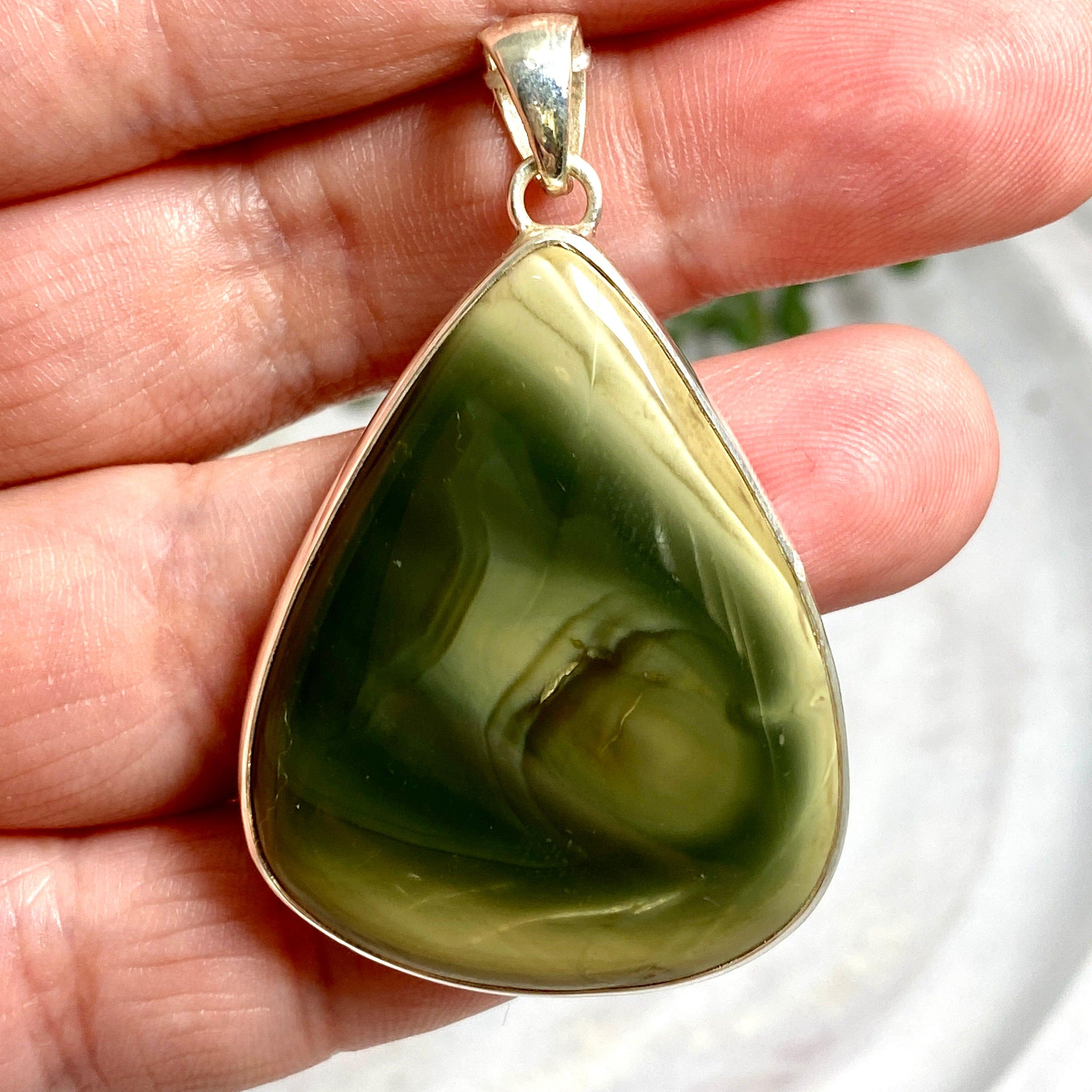 Imperial Jasper Teardrop Pendant Necklace - Natural Stone Jewelry KPGJ3422 for Healing, Meditation & Spiritual Gifts