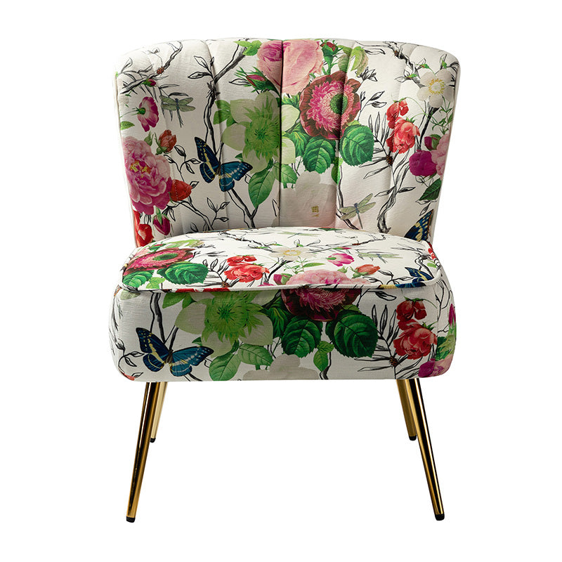 Luxury Coraline Velvet Barrel Chair with Tufted Back & Sturdy Metal Legs - Elegant Accent Chair for Living Room, Bedroom or Office Decor