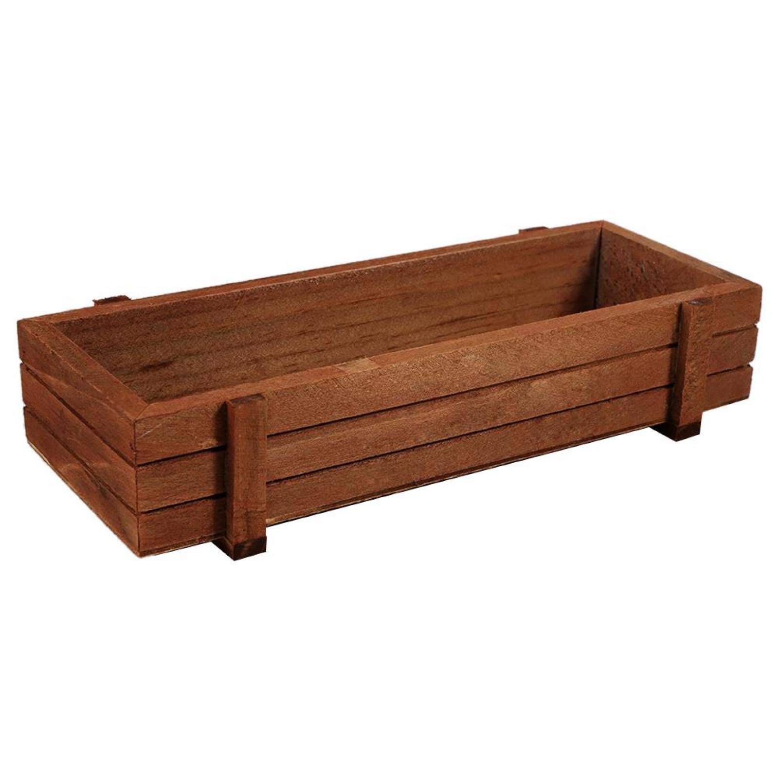 Rectangle Wooden Planter Box for Indoor/Outdoor Plants - Herb Flower Succulent Garden Planter with Drainage Holes - Rustic Wood Snack Storage Box - Perfect for Home Decor, Kitchen Organization & Balcony Gardening