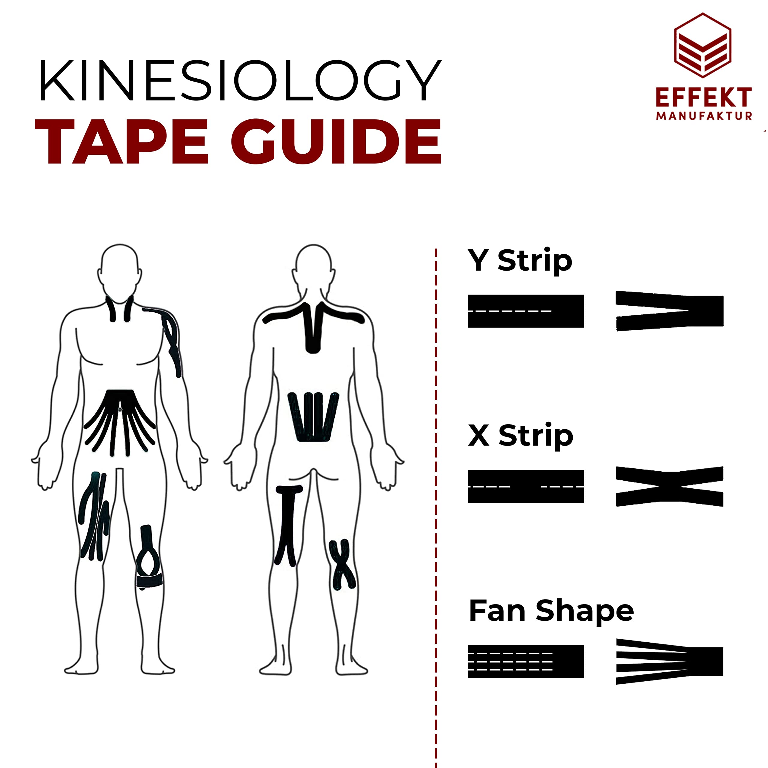 **Effekt Kinesiology Tape Waterproof 16 ft x 2 in, 2 Rolls - Elastic Physio Tape for Muscle Support & Injury Recovery, Durable Kinesthetic Tape (Beige) – Ideal for Sports, Workouts & Pain Relief**