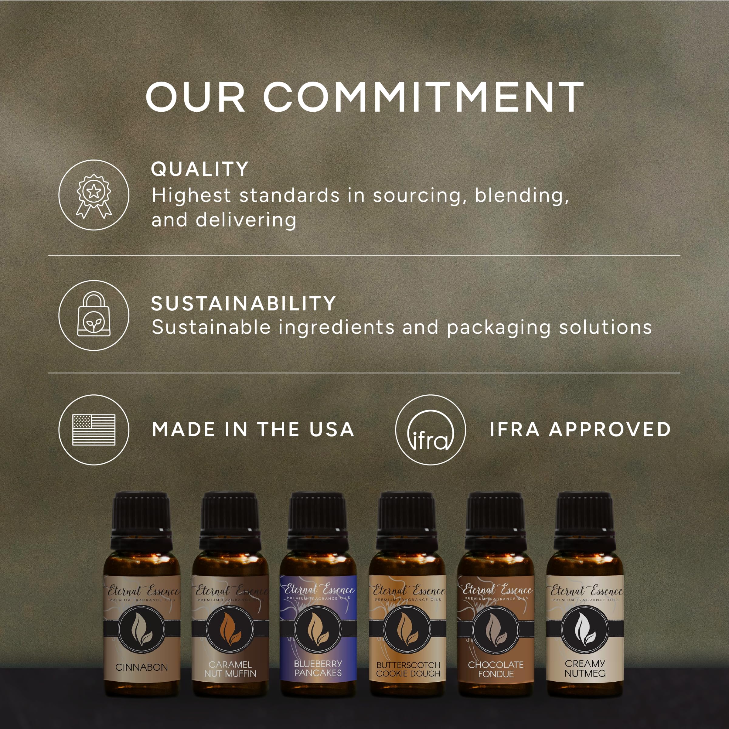 Eternal Essence Premium Fragrance Oils - 6-Piece Cookies & Cakes Scent Set (10ML) - Caramel Nut Muffin, Oatmeal Cookie Dough, Malibu Rum Cupcakes, Maple Pecan, Snickerdoodle, Cinnabon - Perfect for Candle Making, Soap Crafting & Home Aromatherapy