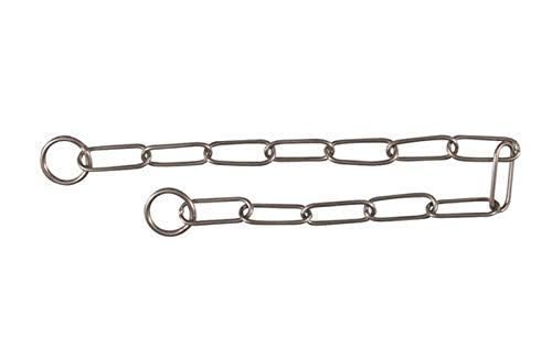 RvPaws Choke Check Chain Dog Collar - Fur Saver Training Collar with Long Link Chrome Plated Design (65cm) - Perfect for Obedience Training, Walking & Behavior Correction