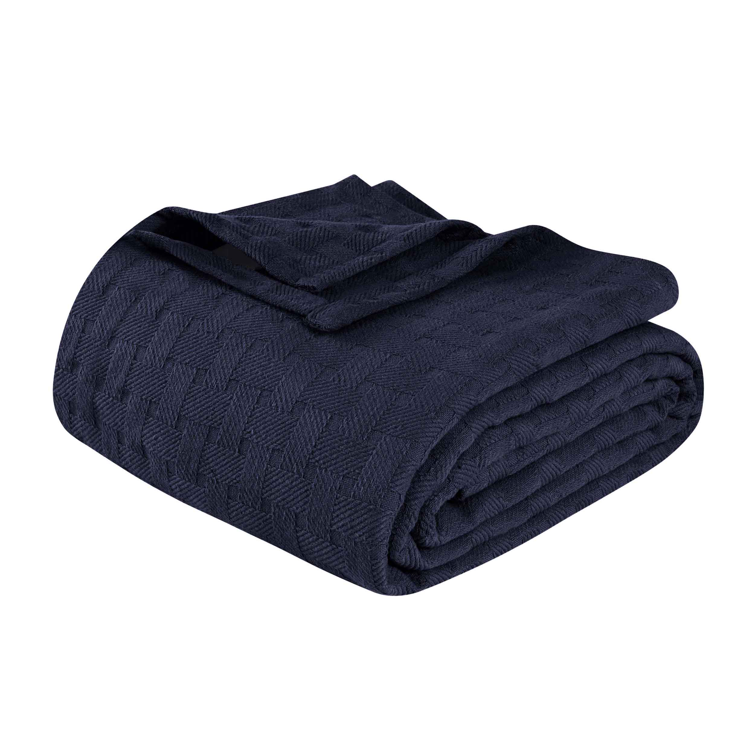 Soft Basketweave All-Season Cotton Bed Blanket & Sofa Throw - Lightweight Breathable Blanket for Bedroom, Living Room, Travel and Outdoor Use