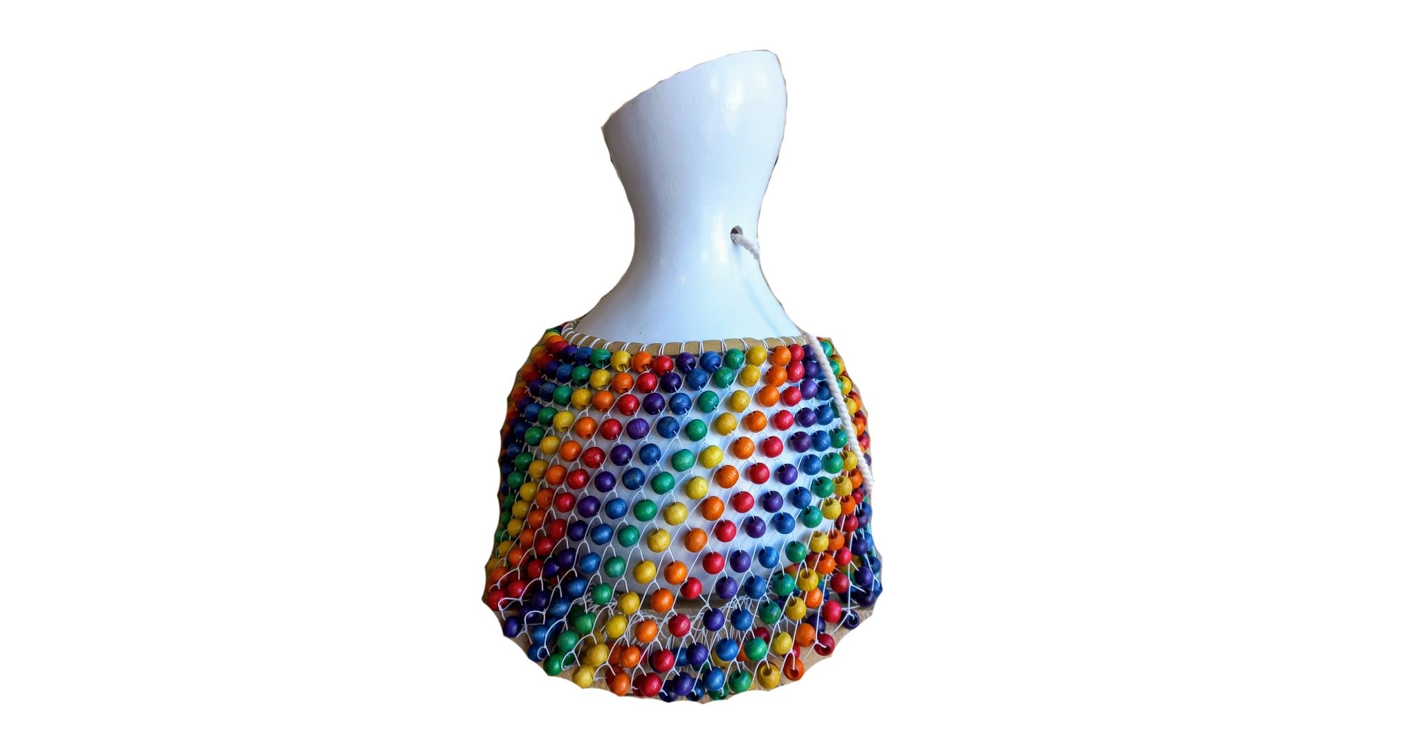Vibrant Rainbow Beaded Gourd Shekere - Authentic African Percussion Instrument for Drumming & Music Performances | Perfect Musician Gift for Performers & Music Lovers | Great for Live Shows, Studio Recording & Cultural Events