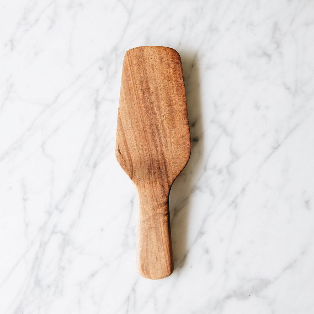 Premium Acacia Wood Omelet Spatula - Natural Wooden Kitchen Utensil for Non-Stick Pans, Eggs & Pancakes - Perfect for Breakfast Cooking & Serving