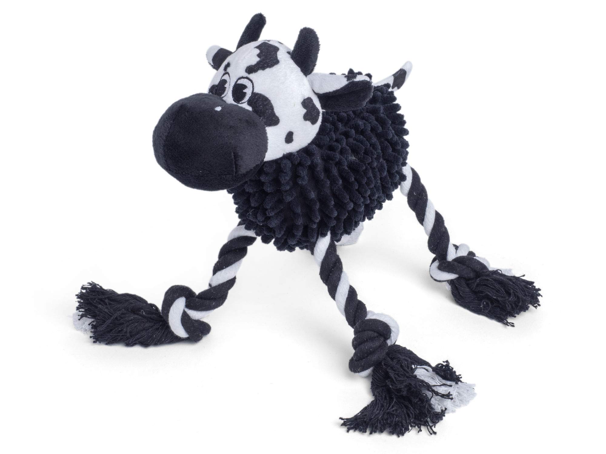 Farmyard Buddies Noodle Cow Dog Toy - Durable Chew Toy for Small & Medium Dogs - Perfect for Teething Puppies & Playtime Fun