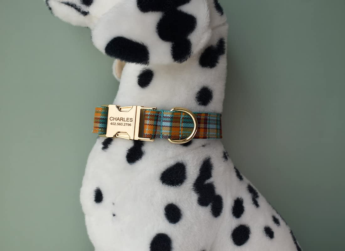 Personalized Dog Collar with Engraved Name & Number - for Small Medium Large Pets - Perfect for Walks & ID Safety