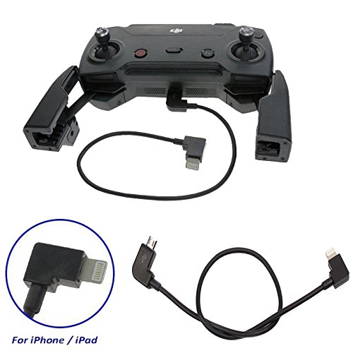 Hobbypower 30cm Right Angle Micro USB to Lightning OTG Cable for Spark Pro Drone - Remote Control Transmitter & Data Sync - Perfect for Aerial Photography & Drone Accessories