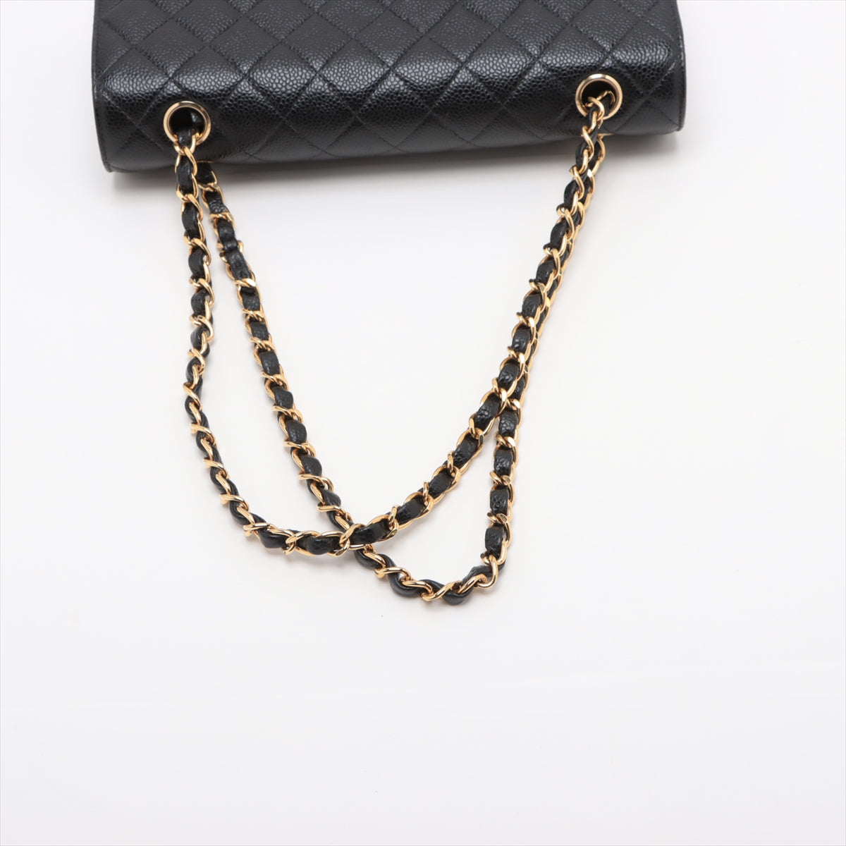 Chanel Classic Flap Bag Medium/Large 24K Gold Plated Caviar Leather Black Series 7 - Luxury Handbag for Women, Perfect for Parties, Weddings & Special Occasions