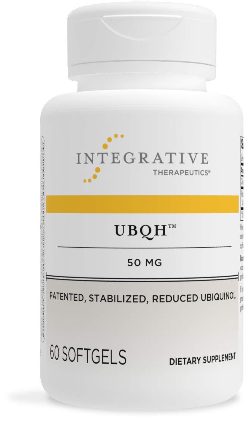 Integrative Therapeutics UBQH 50mg - Patented Stabilized Reduced Ubiquinol & CoQ10 Supplement - Supports Cellular Energy, Heart Health & Antioxidant Protection - Gluten Free, Dairy Free - 60 Softgels - Ideal for Energy Boost & Cardiovascular Support