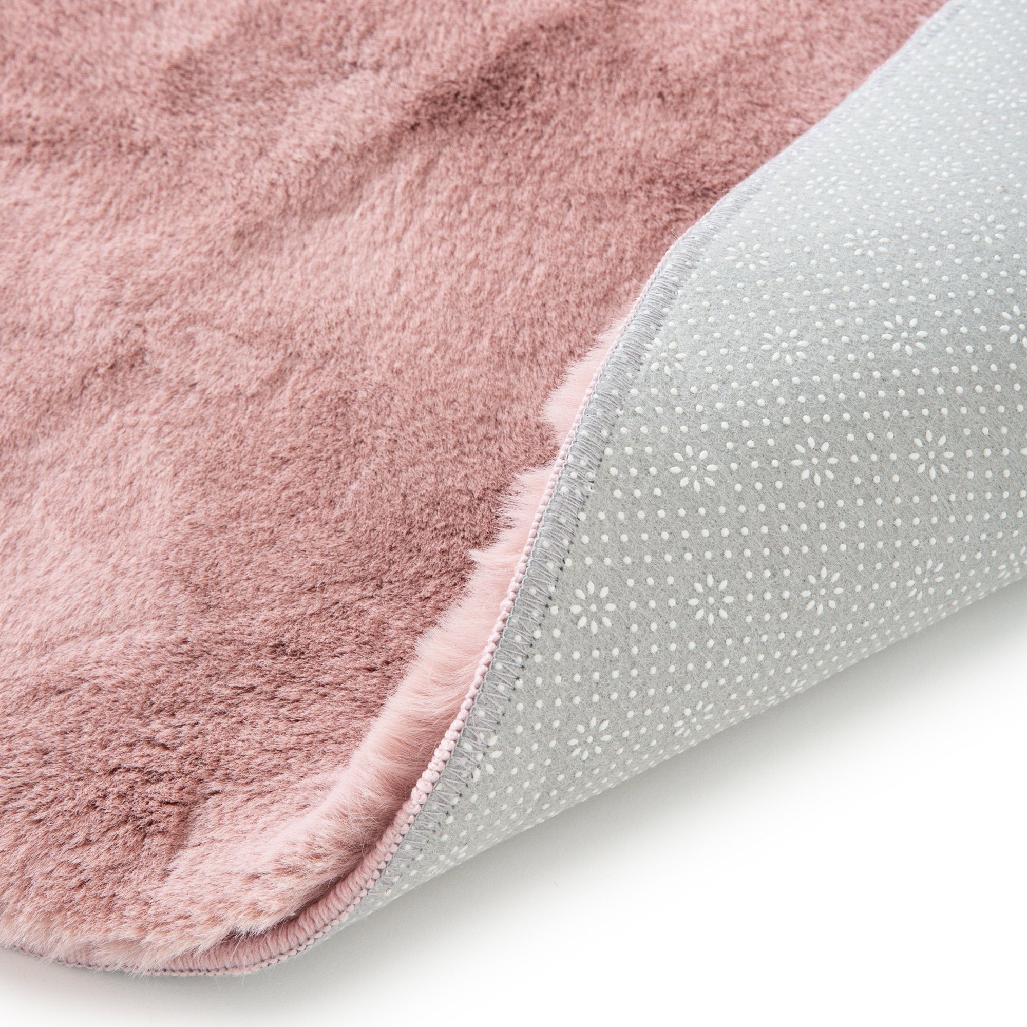 Soft Pink Round Rug 2' x 2' (150cm x 150cm) - Fluffy Mitis Shaggy Carpet for Living Room, Bedroom & Nursery Decor