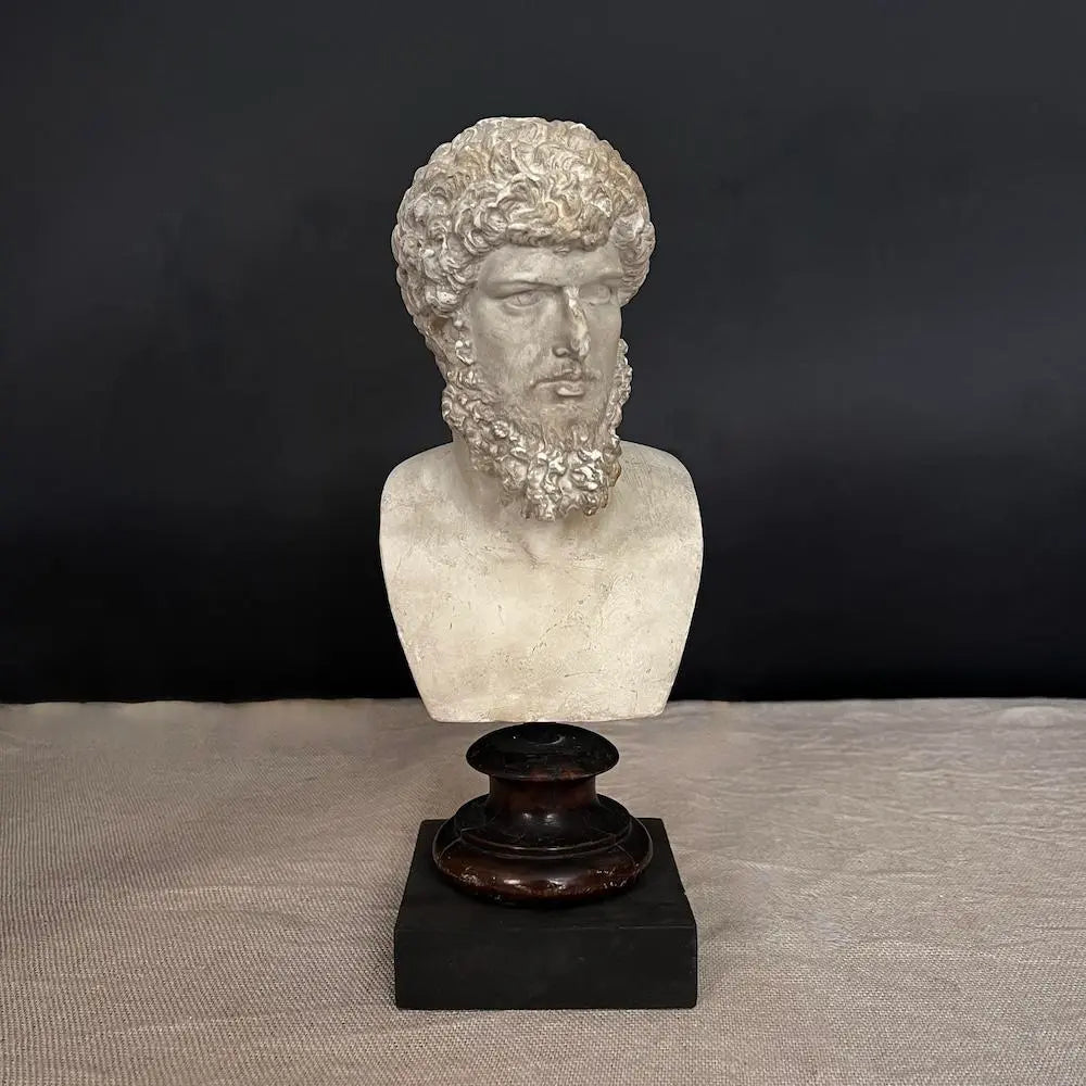 Lucio Vero Bust - Ancient Roman Plaster Statue Replica for Home Decor, Office Display & Historical Collections